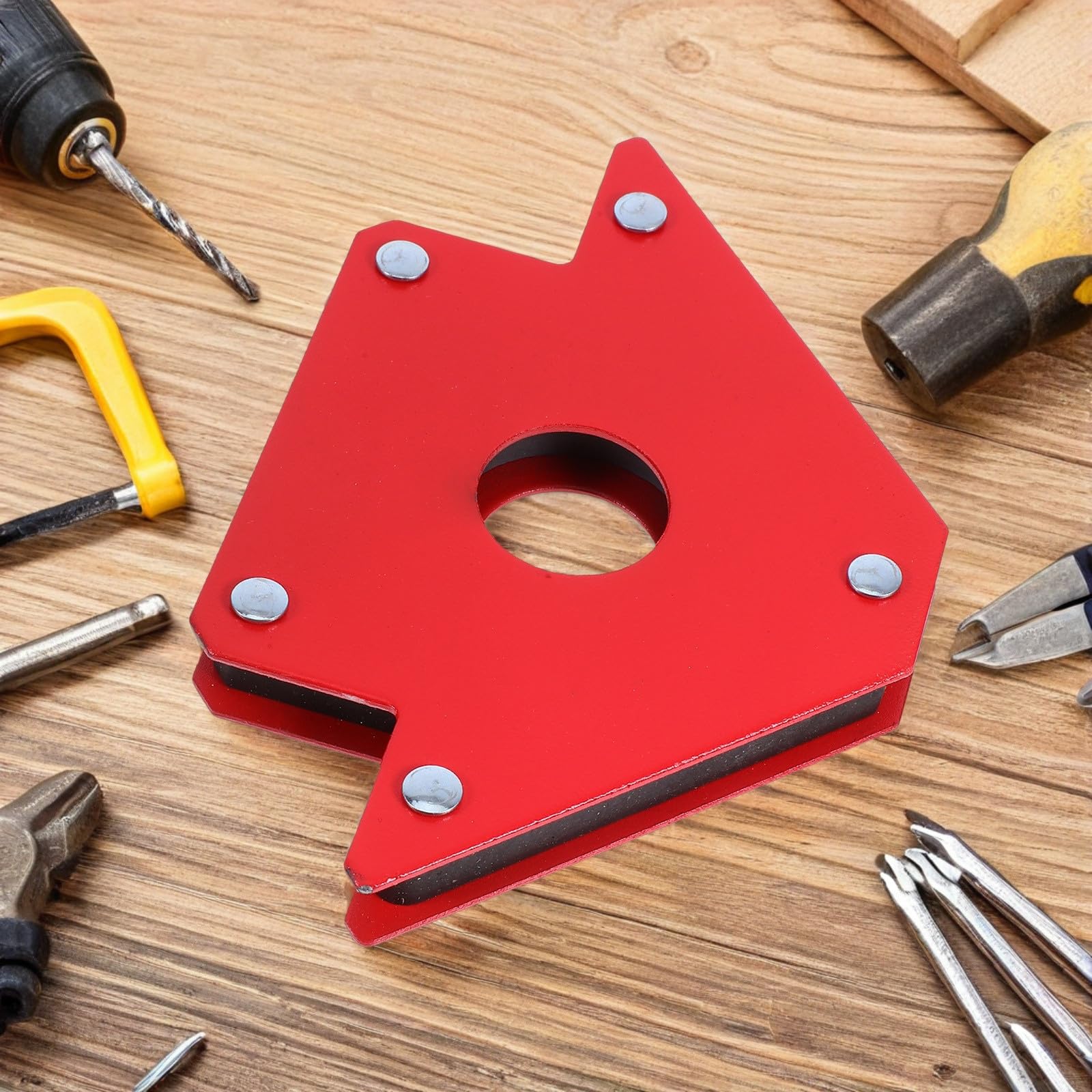 Posizionatore Magnetico per Saldatura 90°, Supporto Rosso 22kg