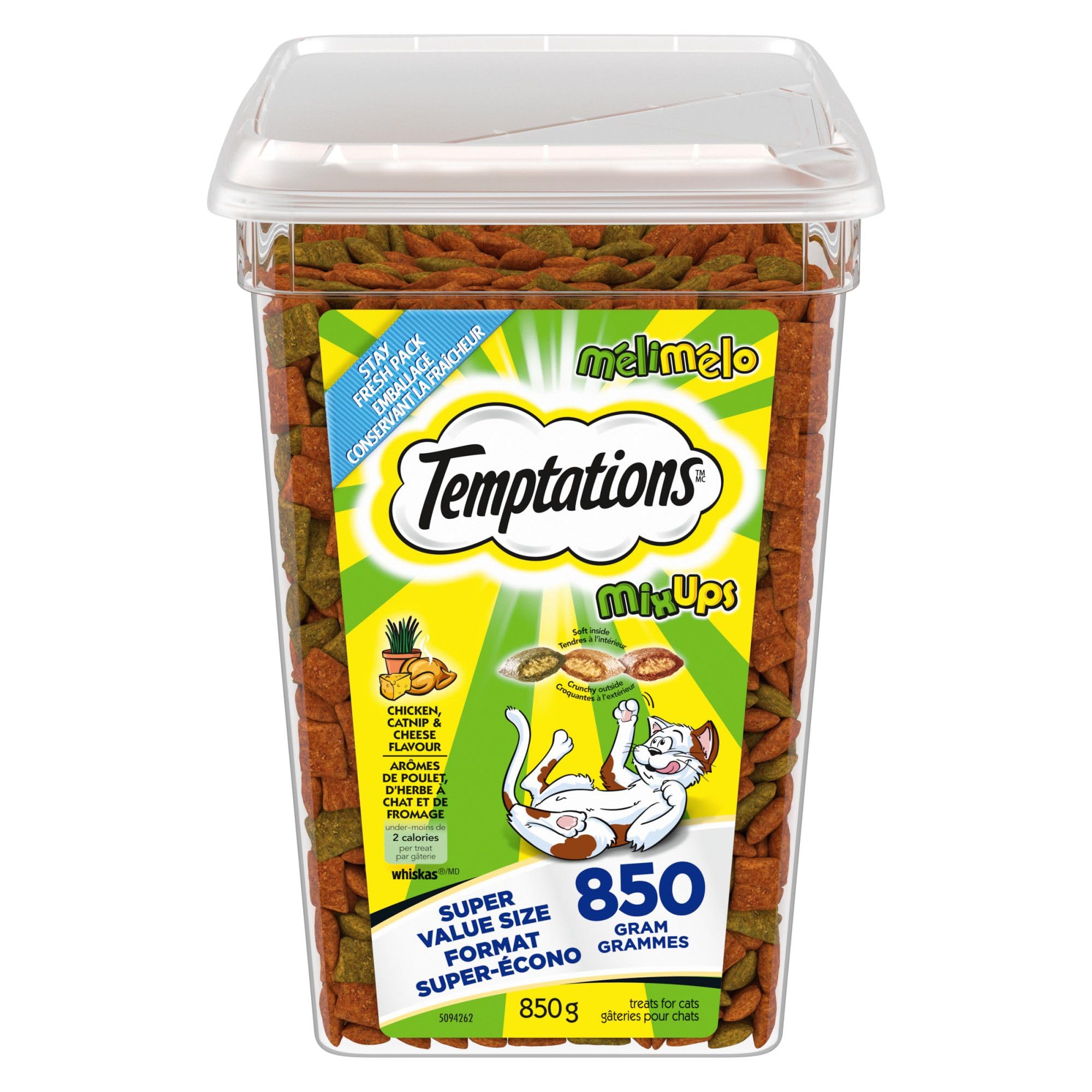 Temptations Mix-Ups 850g Adult Cat Treats Triple Flavor Tub