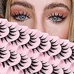 Losha Lashes Spiky Manga Lashes 10 Pairs Anime False Eyelashes 8D Wispy Eye Lashes Pack Soft Asian Fake Eyelashes (Doll)