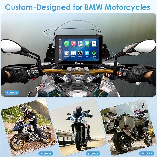 Carpuride W702B Pro Moto Carplay Schermo con Supporto per BMW Moto, Wireless CarPlay e Android Auto, 7 Pollici Impermeabile Touchscreen, Doppio Bluetooth, Interfono Funzione, Navigazione. - 2