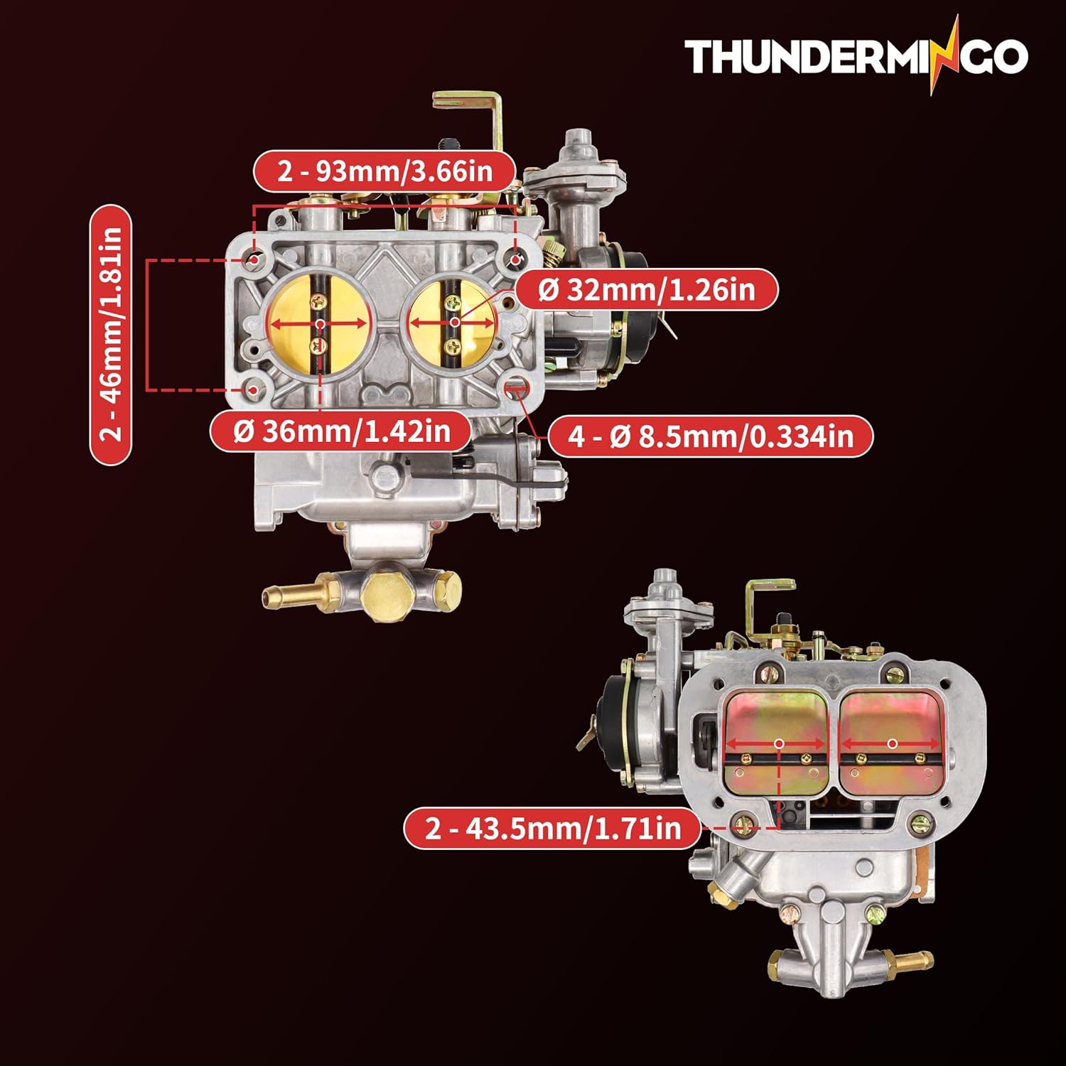 New 2 Barrel Carburetor for Weber 32/36 Carburetor Weber 32/36 DGV DGEV DGAV Carb for Toyota 20R 22R Nissan Datsun Pickup Mazda B2000 B2200 720 Celica Corona 510 610 620 CJ5 CJ7 CJ8 Electric Choke