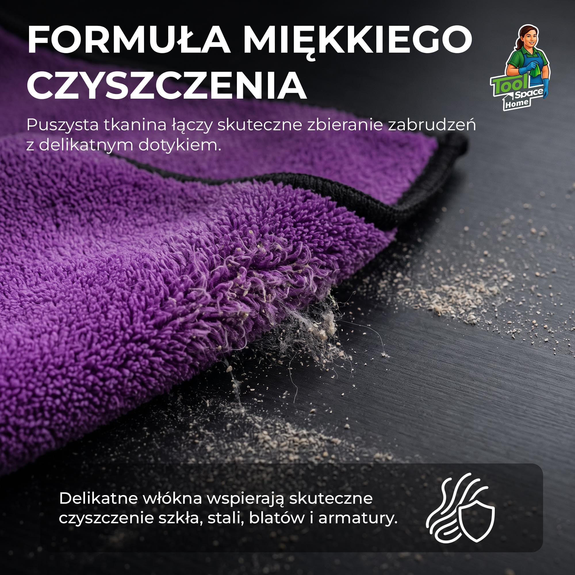 ToolSpace Ręcznik Samochodowy z Mikrofibry Premium 600 gsm 38x46cm 3 szt. do Osuszania Auta Lakieru Szyb Detailingu Chłonny Miękki Wielorazowy Bez Smug Zestaw do Pielęgnacji Samochodu Karoserii i Wody