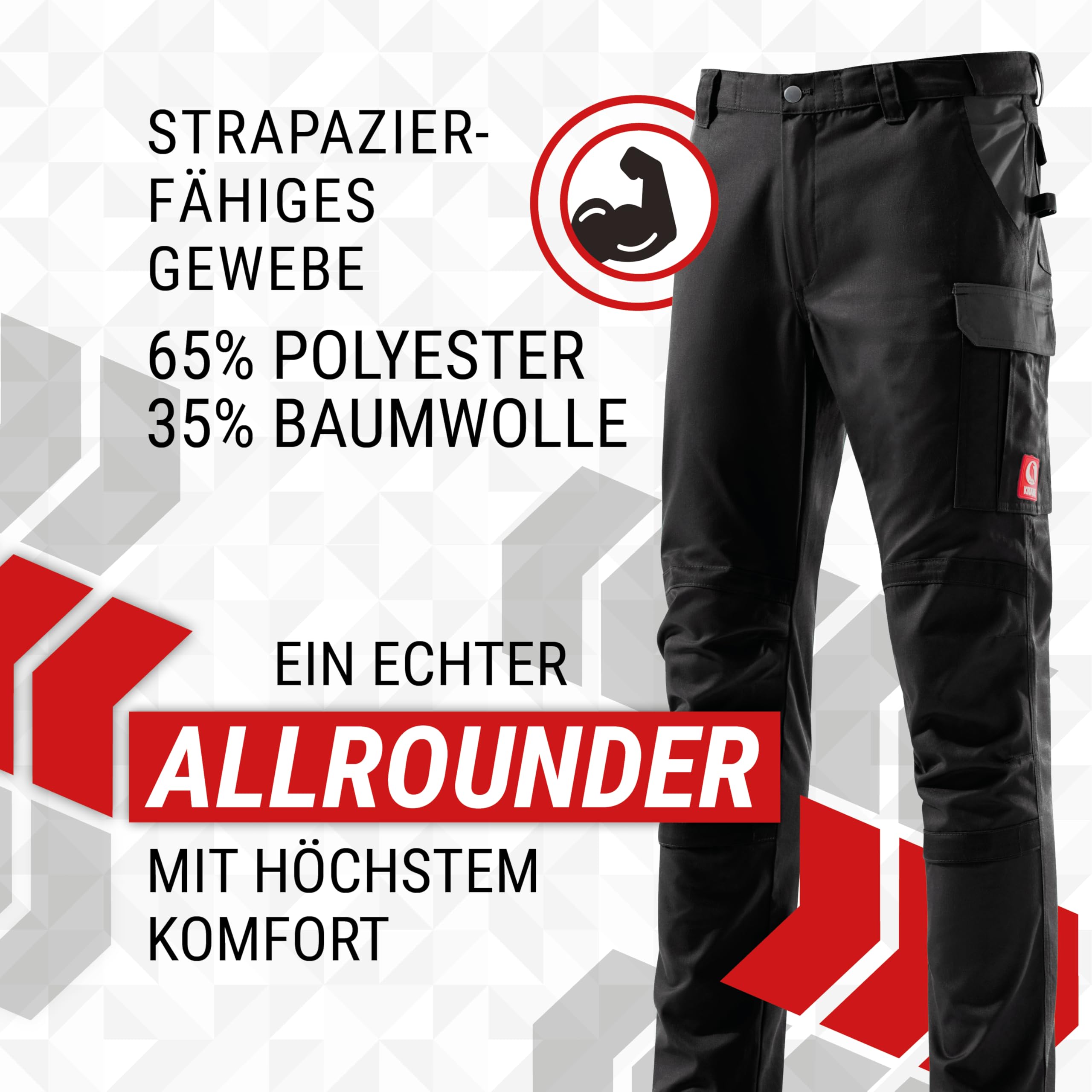 KRÄHE WORKWEAR Profession Pro EVO spodnie robocze ze stretchem I Made in Europe I nasz wszechstronny talent spełniający najwyższe wymagania dotyczące wytrzymałości i jakości
