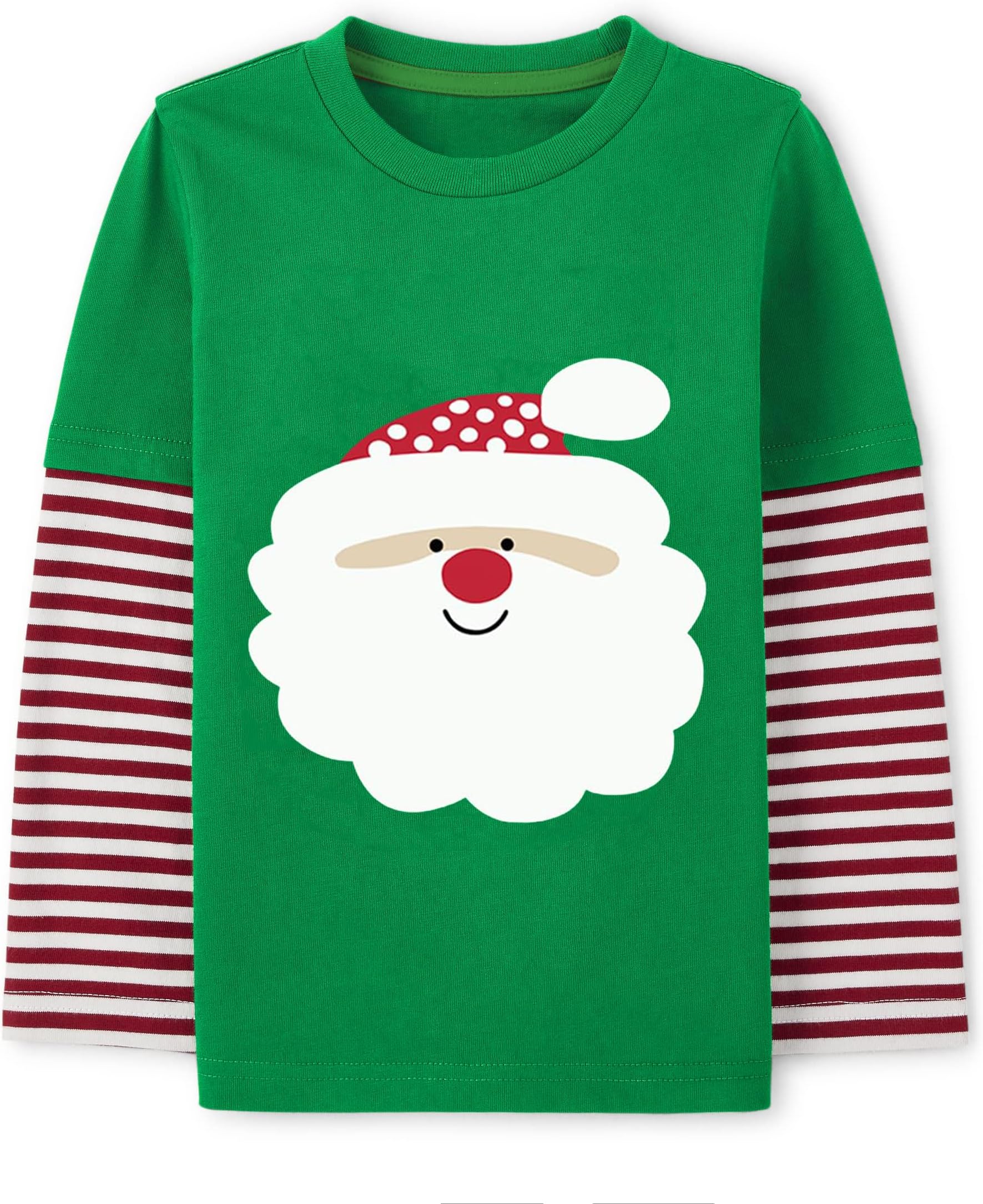 Boys Christmas Tees Girls Dinosaur Tops Stripe Long Sleeve Shirt Kids Truck T-Shirt for Toddler Xmas Gifts 3-9 Years