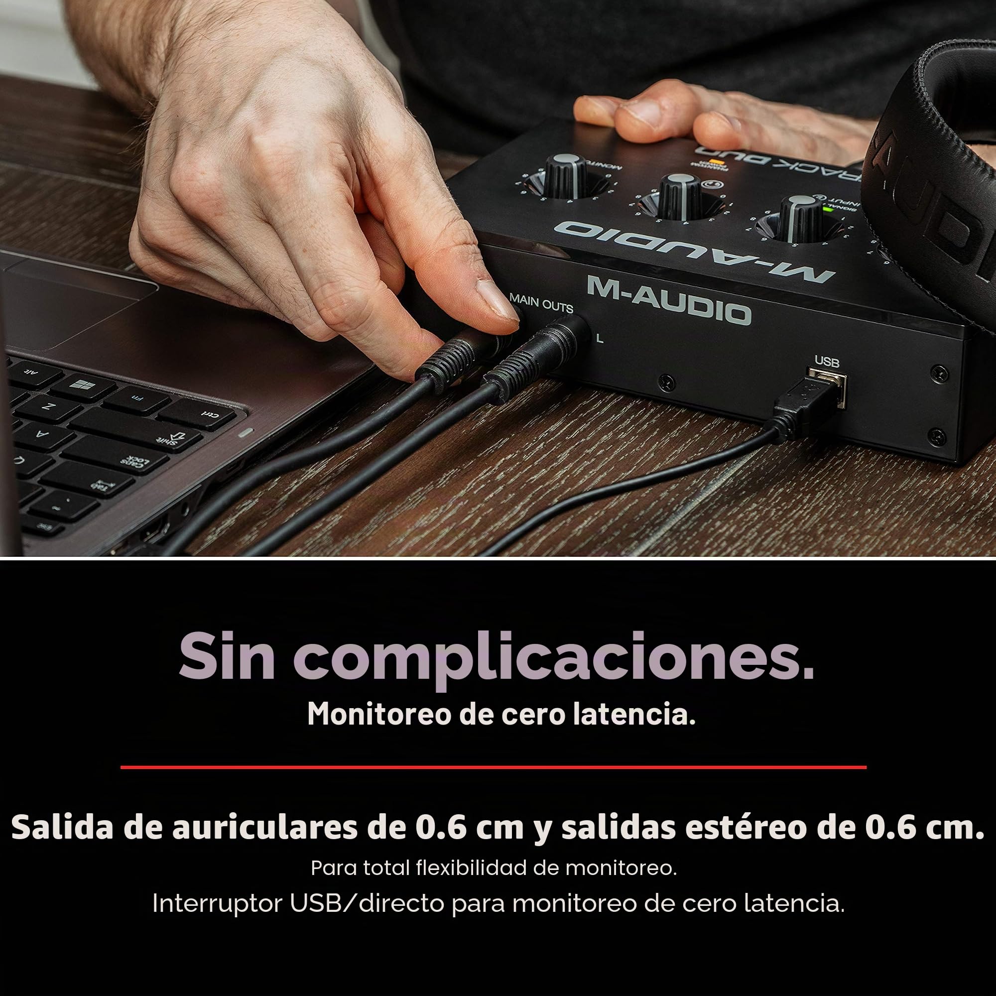 M-Audio BX4 BT – Monitores de Estudio, Altavoces Bluetooth de 4,5" 120W, Altavoces para PC & M-Track Duo - Interfaz Audio, Tarjeta de Sonido USB para grabación