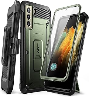 SUPCASE Samsung Galaxy S21 FE (2022) Case, with Built in Screen Protector, Kickstand, Belt Clip [Unicorn Beetle Pro] Heavy Duty Full Body Shockproof Protection (Green)
