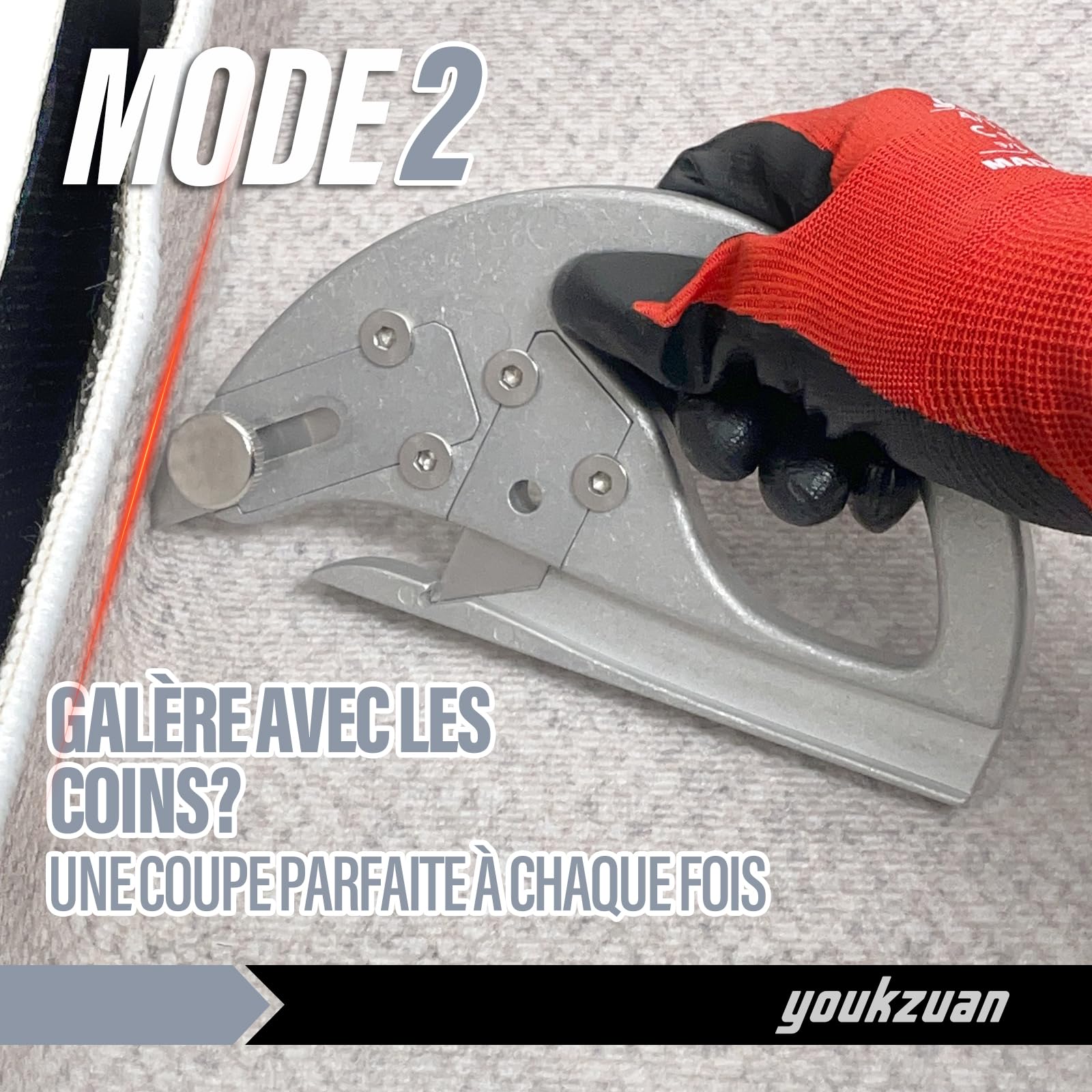 Outil professionnel de coupe de tapis à deux fonctions, coupeur de tapis en boucle avec 15 lames haute performance, lame de coupe rétractable