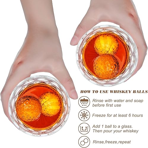 Miniatura 5 de Juego de 8 piezas de bolas de golf para el día de San Valentín enfriadores de whisky rocas de whisky de cristal juego de regalo para hombres