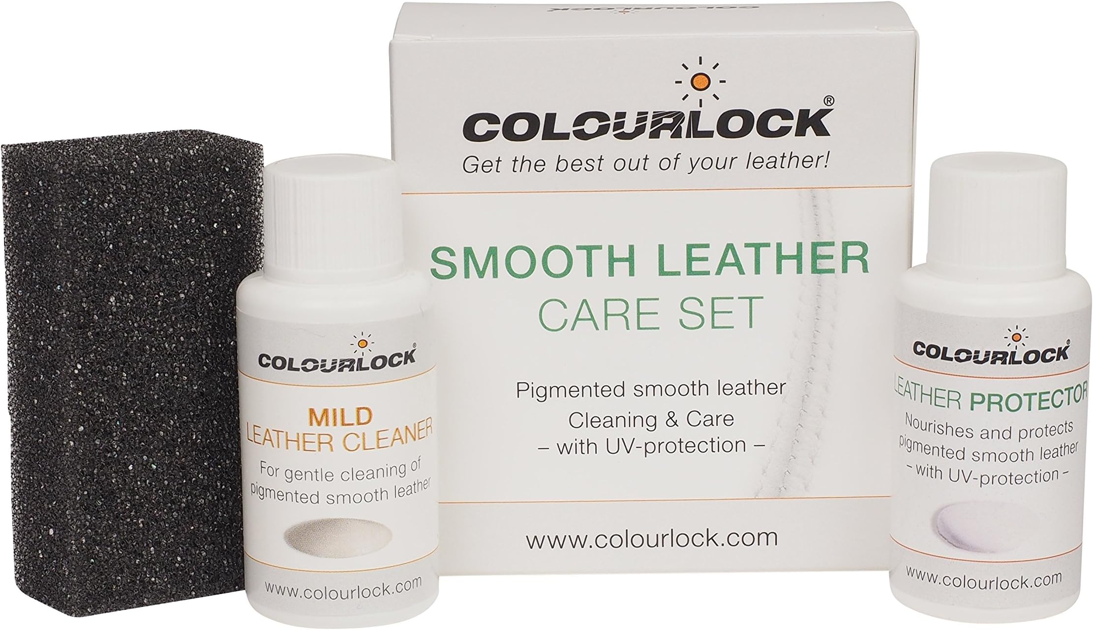 Colourlock Cleaning & Conditioning Kit to Clean, Care and Protect Leather car interiors, Furniture, Jackets, Handbags and Other Items Against General wear and Tear (Mild Cleaner, Small)