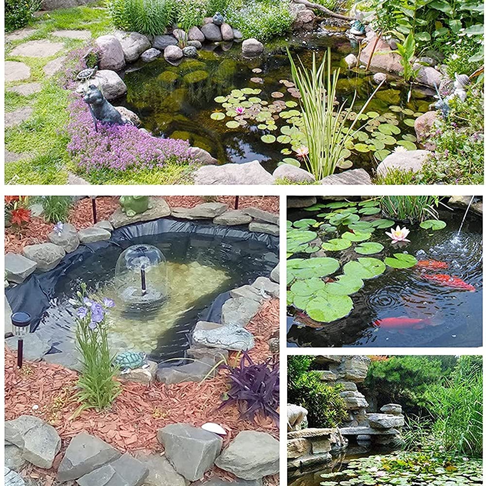 MENG 2x3m HDPE Teichfolie Reißfeste Gartenteichfolie Schwarz 0.2mm Wasserdicht Schwimmteich Folie UV-Beständig Garten Und Teichzubehör