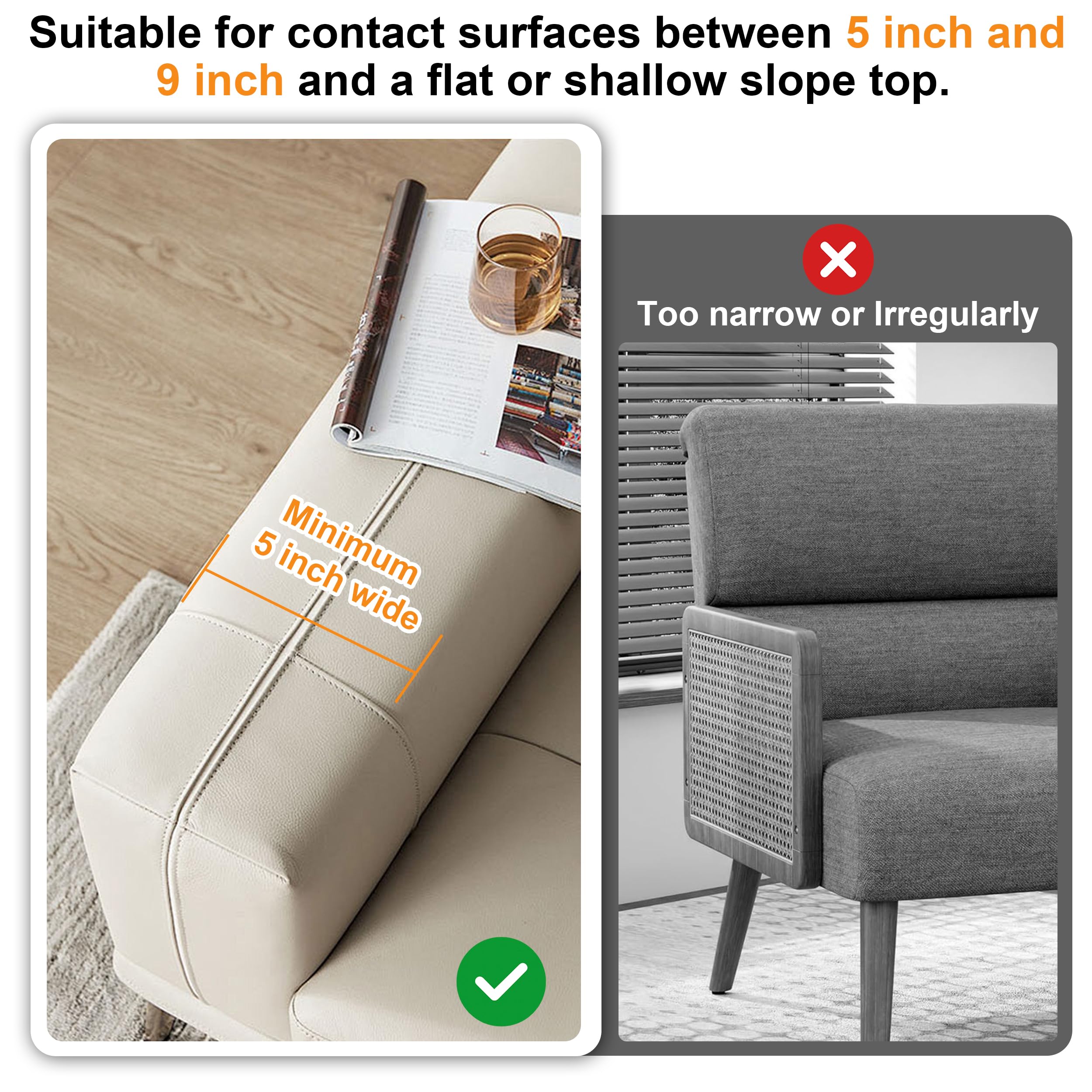 Vassoio per divano bracciolo con portabevande, bracciolo in silicone con due tasche laterali e supporto per telefono, organizer per bevande, telefono, tablet, telecomando TV