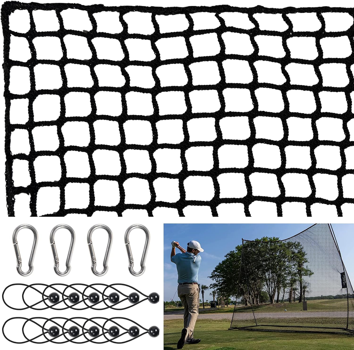 HiNa 10 * 20 ft Golf Net, Sports Practice Barrier Net