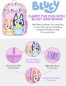 Bluey Toddler Backpack | Bingo Bag| Toddler Bag | Little Girls Backpack | One Size Pink