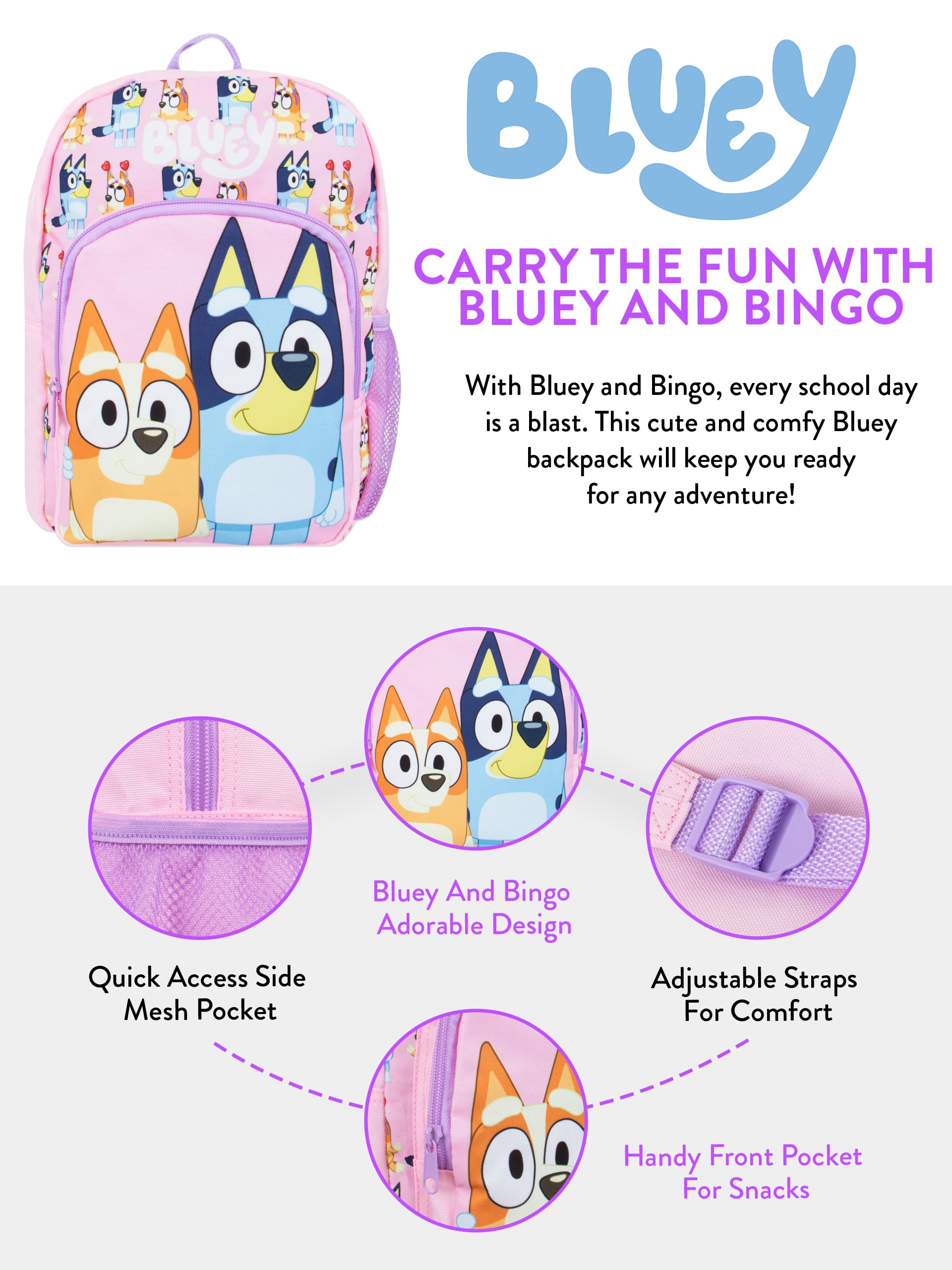 BlueY Zaino Zaino Asilo Bimba Bingo | Zainetto Asilo Bambina | Borsa Scuola Infanzia Bambine | One Size Rosa