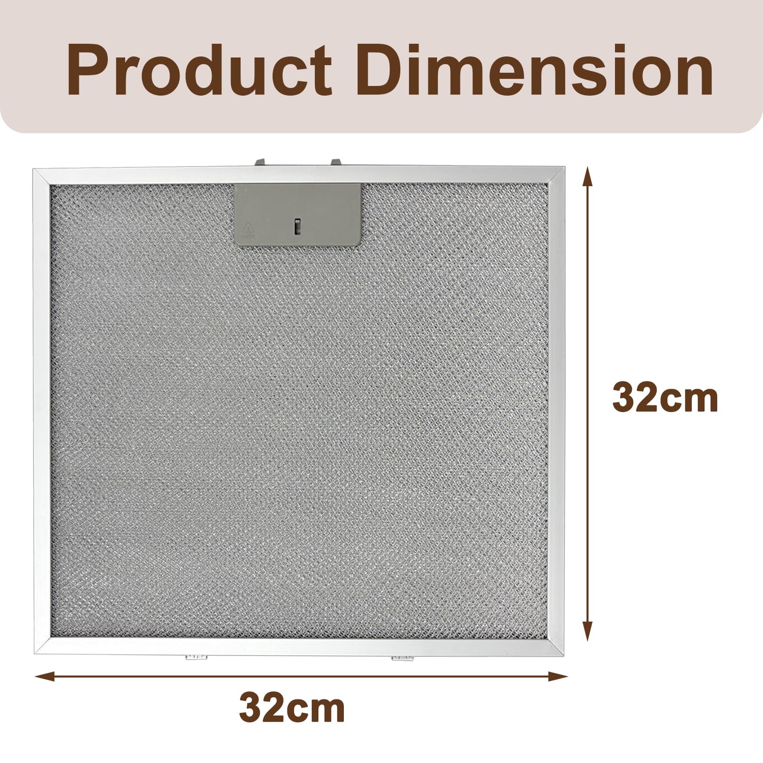 2er-Set Metallgitter-Fettfilter, kompatibel mit AEG Beko Belling, passend für Electrolux, passend für Zanussi Dunstabzugshaubenmodelle, 320 mm x 320 mm Abluftventilator-Ersatzteil