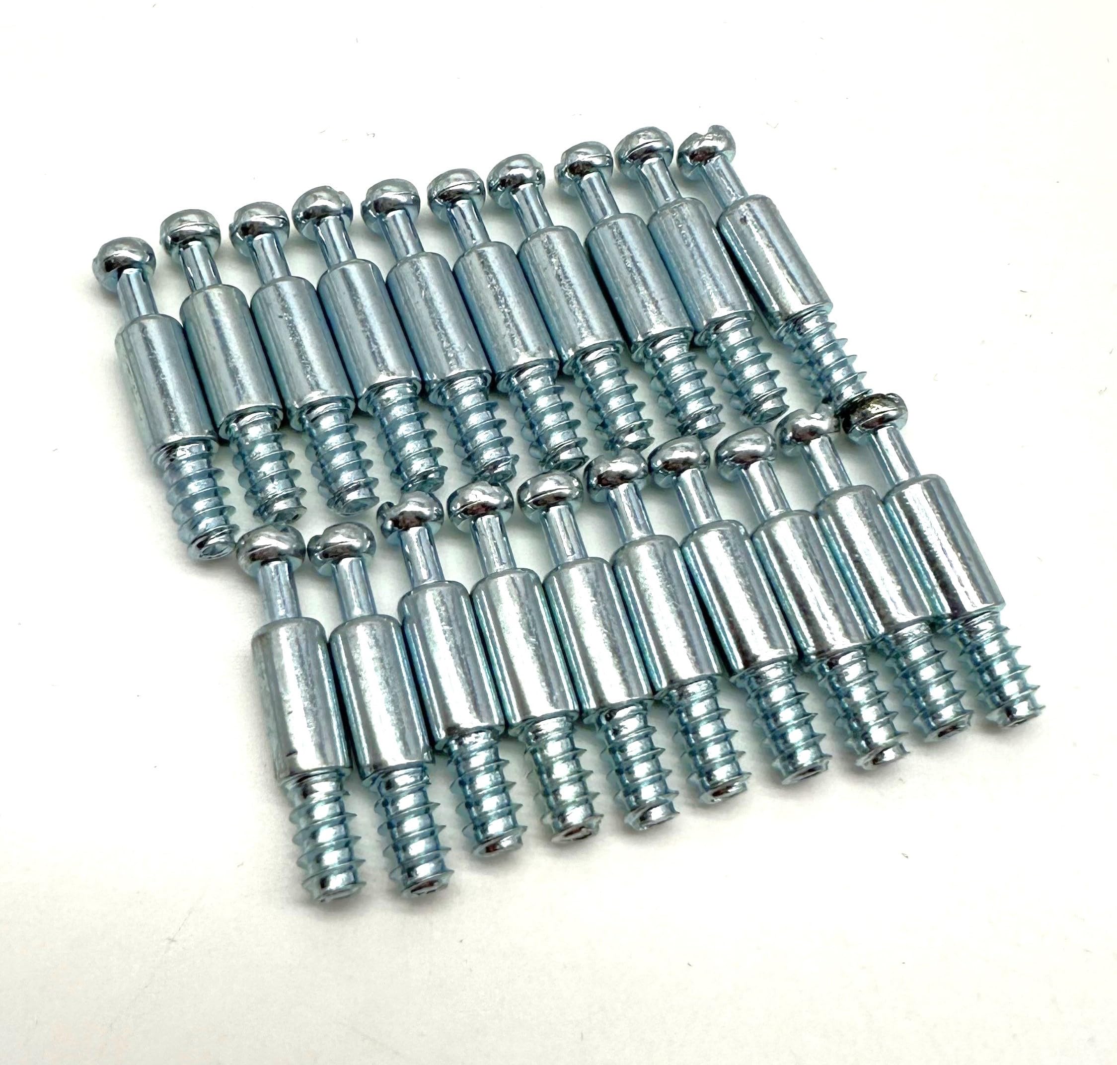 20PCS 24mm Dowel Screws for Cam Lock | Flat Pack Furniture Fixing Screw for Locking CAM IKEA