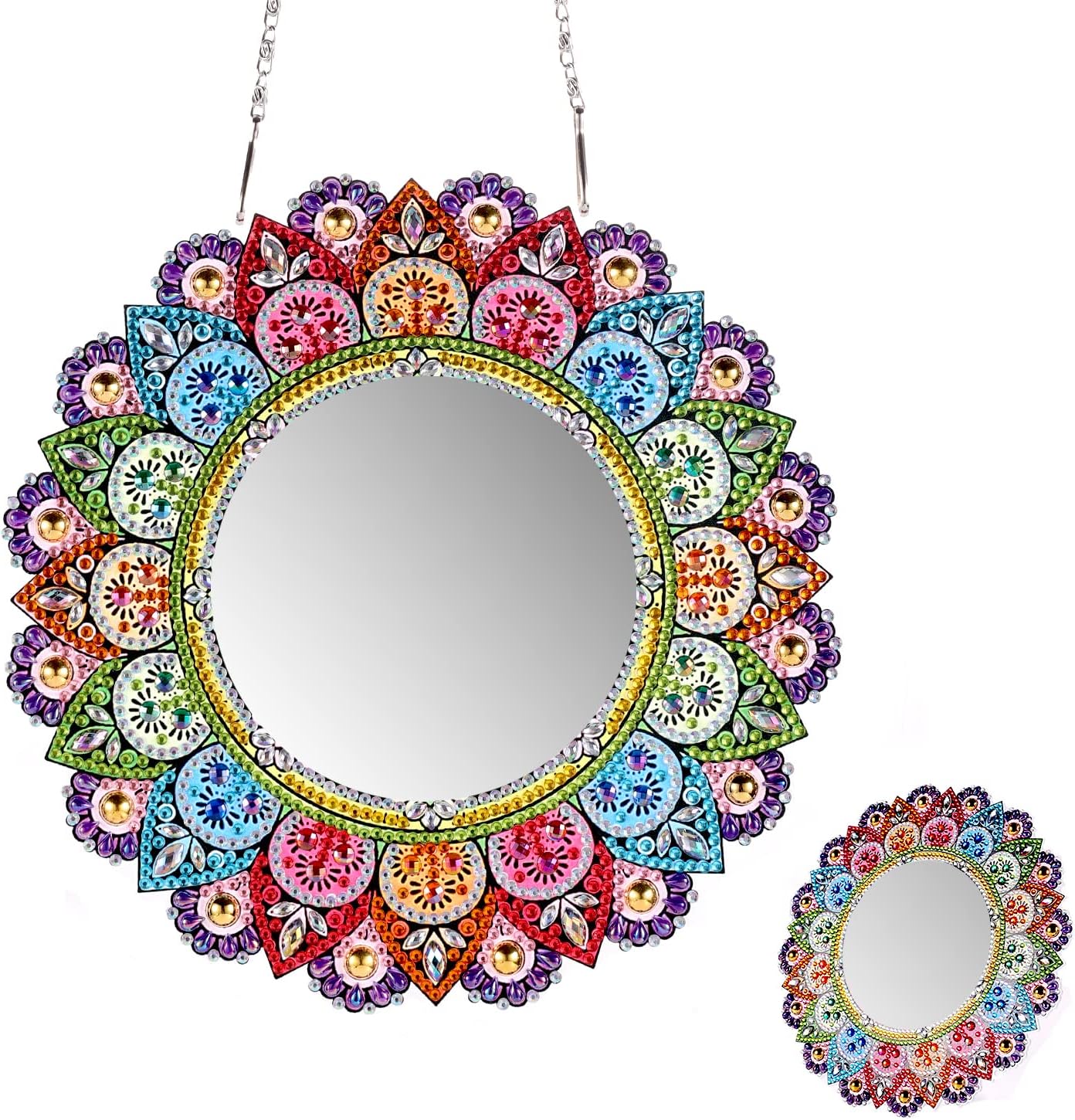 LUTER Diamond Art Painting Mirror Kit, Special Mandala Diamond Art