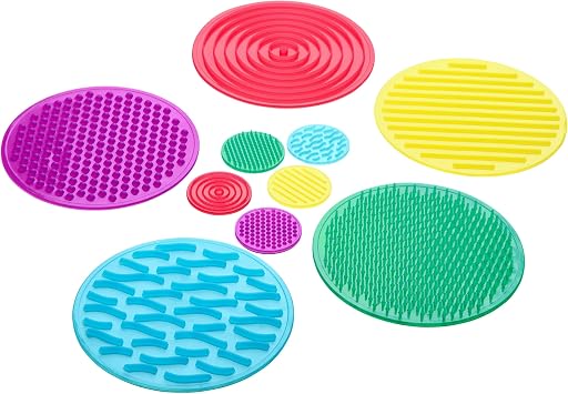 TickiT Silishapes Sensory Circles - Tactile Pads for Calming Sensory Play - Set of 10 - Assists Autistic Toddlers & Children