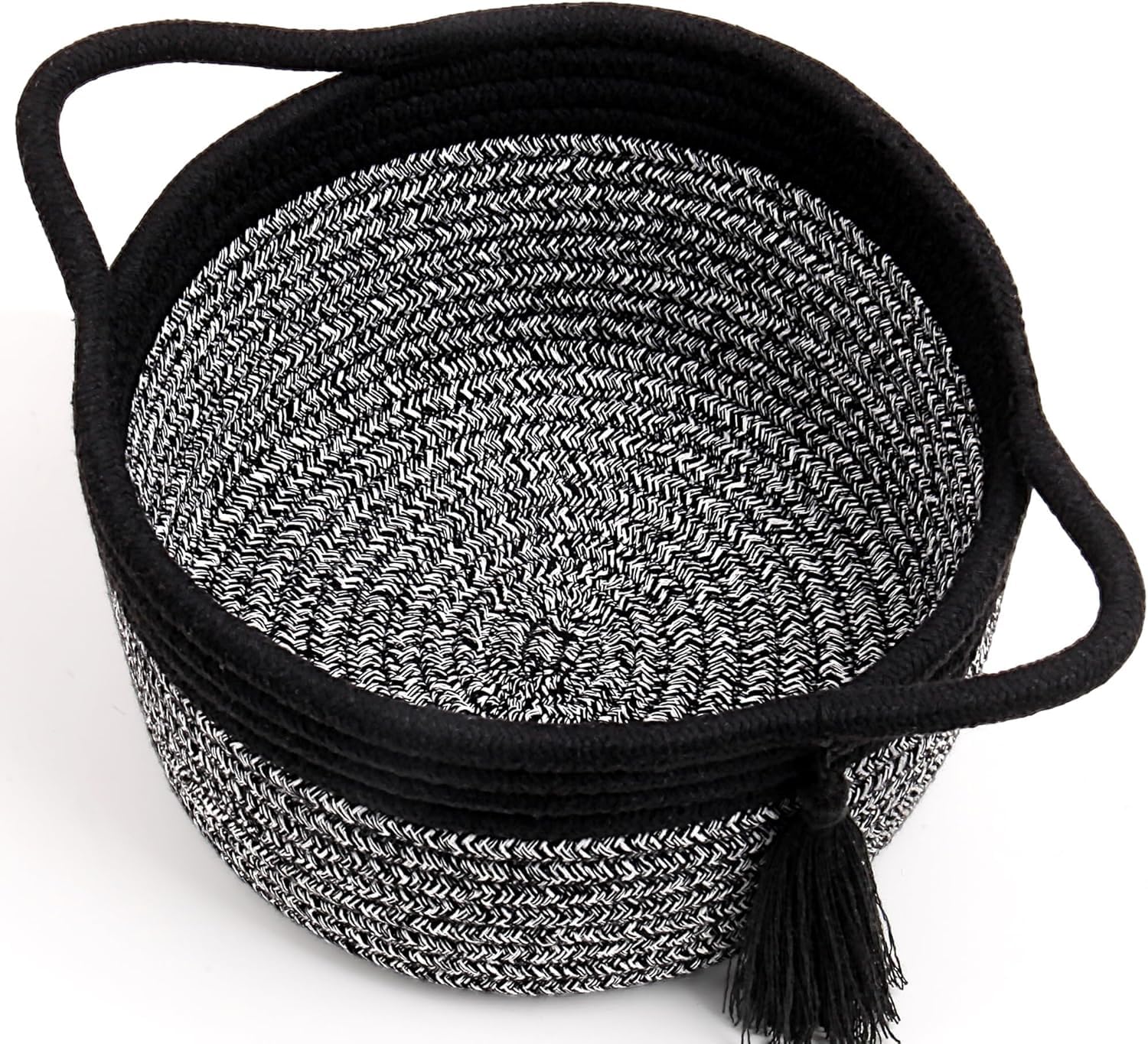 Zelura Small Gift Basket Empty to Fill, Gift Bag & Ribbon, Black Gray