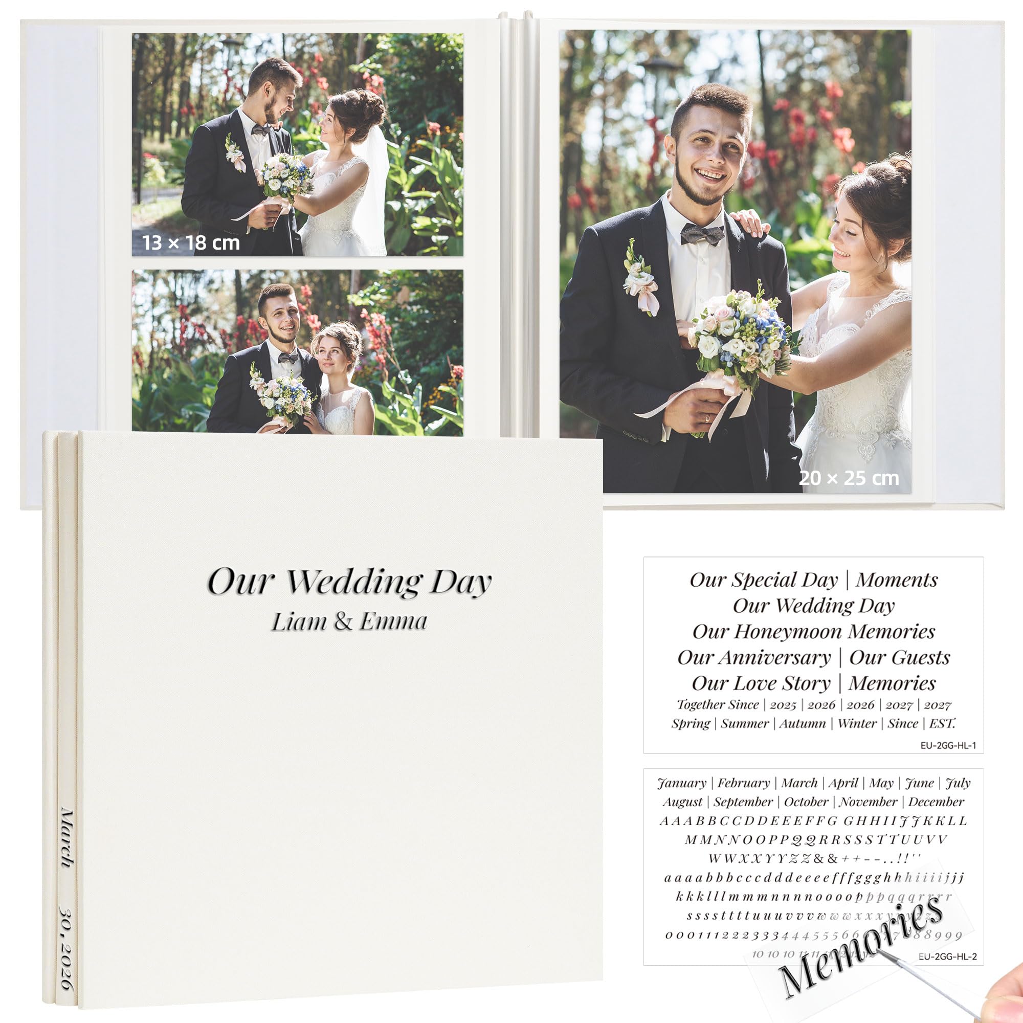 Vienrose Couple Self Adhesive Photo Album 20 Sheets with Crystal Sticker