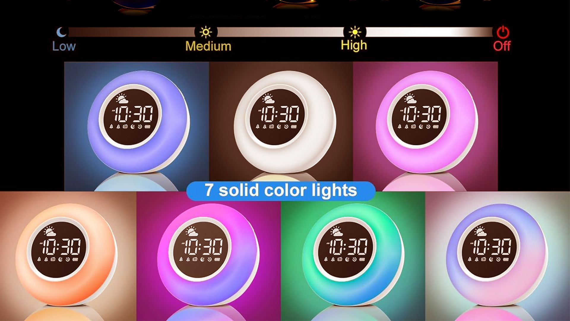 OQIMAX Kinderwecker Pfirsich-Design - Mit Nachtlicht, Schlaftrainer & 6 Einschlafgeräuschen