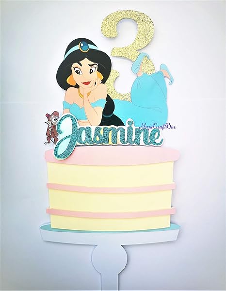 Karen S Cake Toppers Decoration De Gateau D Anniversaire Princesse Jasmine Aladdin Amazon Fr Cuisine Et Maison