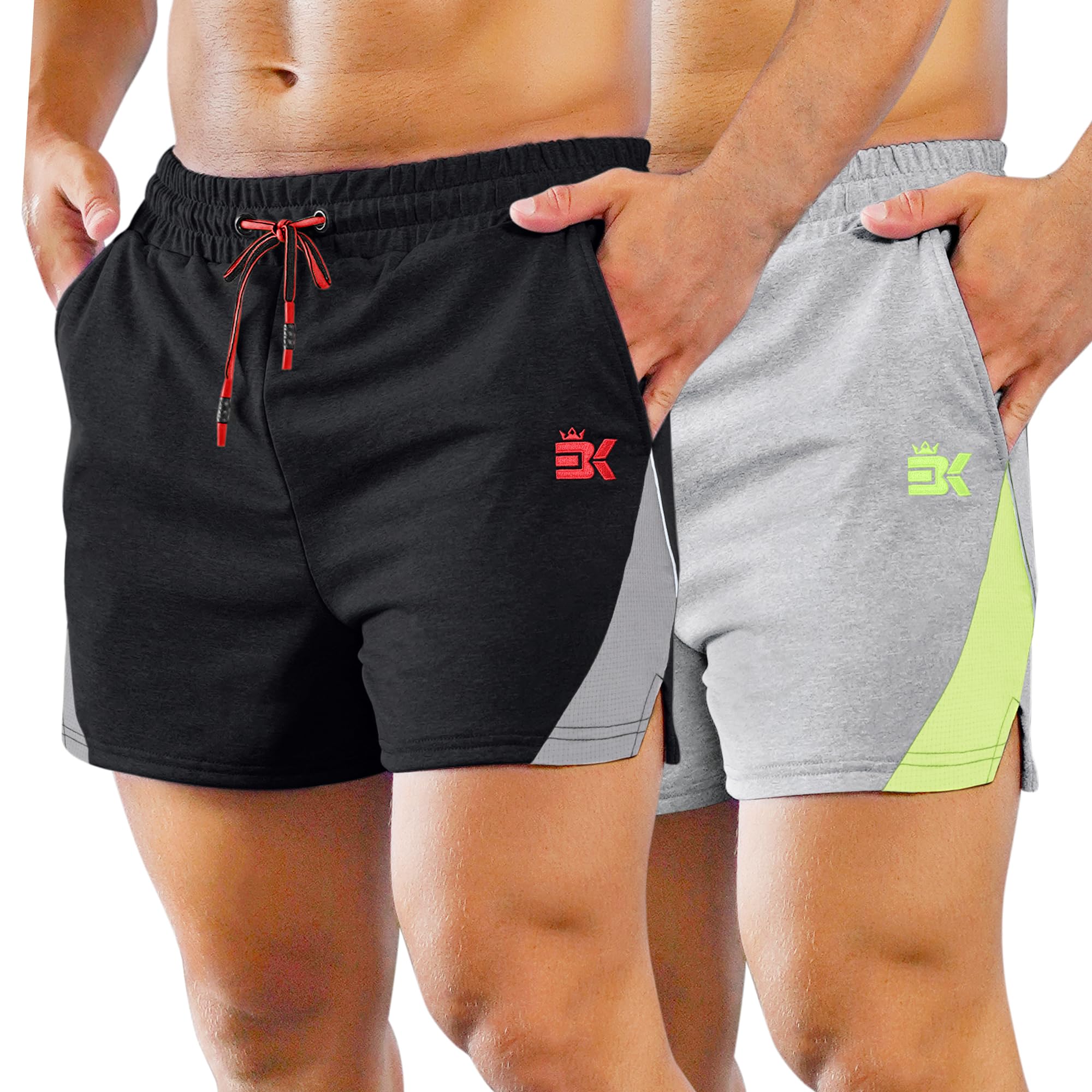 BROKIG Short d'entraînement léger pour homme avec poches