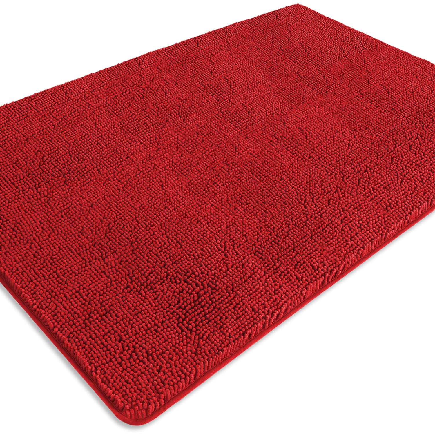 PureSwan Bathroom Runner Rug 40 x 60 Inch – Extra Large Long Bath Mat | Absorbent and Washable Thick Chenille Bath Rug Non-Slip Runner Rug for Bathroom, Shower, Sink(Red)