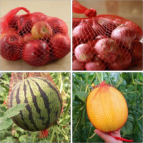 100Pcs 24''Seafood Bags, Red Mesh Produce Bags, Crawfish Supplies | Reusable Mesh Produce Bags for Fruits and Vegetables, Breathable Storage Bags for Onions, Potatoes, Crawfish amd Seafood