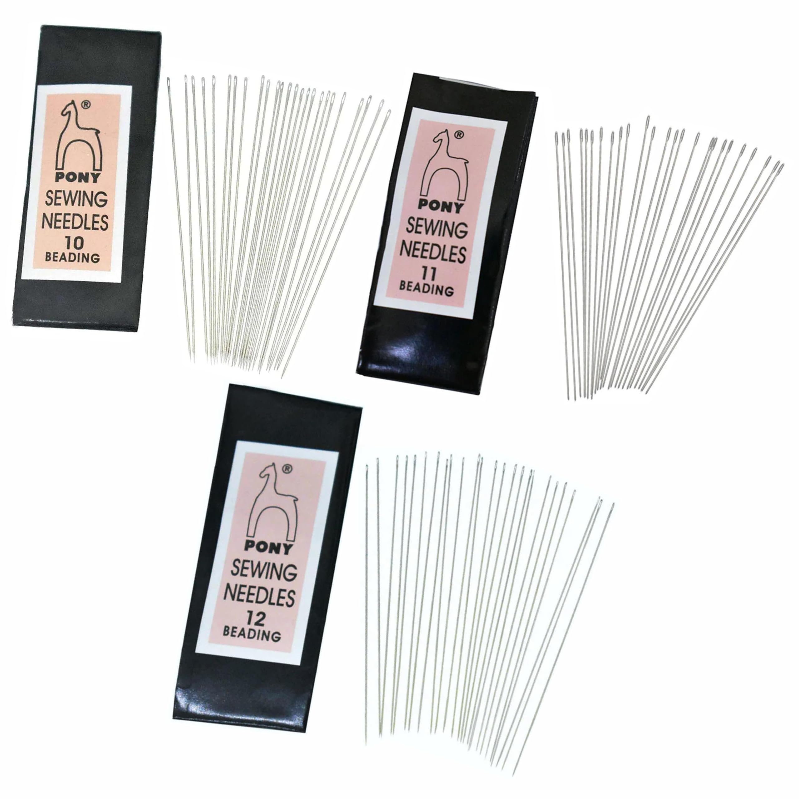 Stainless Steel Pony Needle Set for Embroidery Work, Beading Needle (10 No 55MM 2 Set 50 Pcs) (10 11 12)-image-18