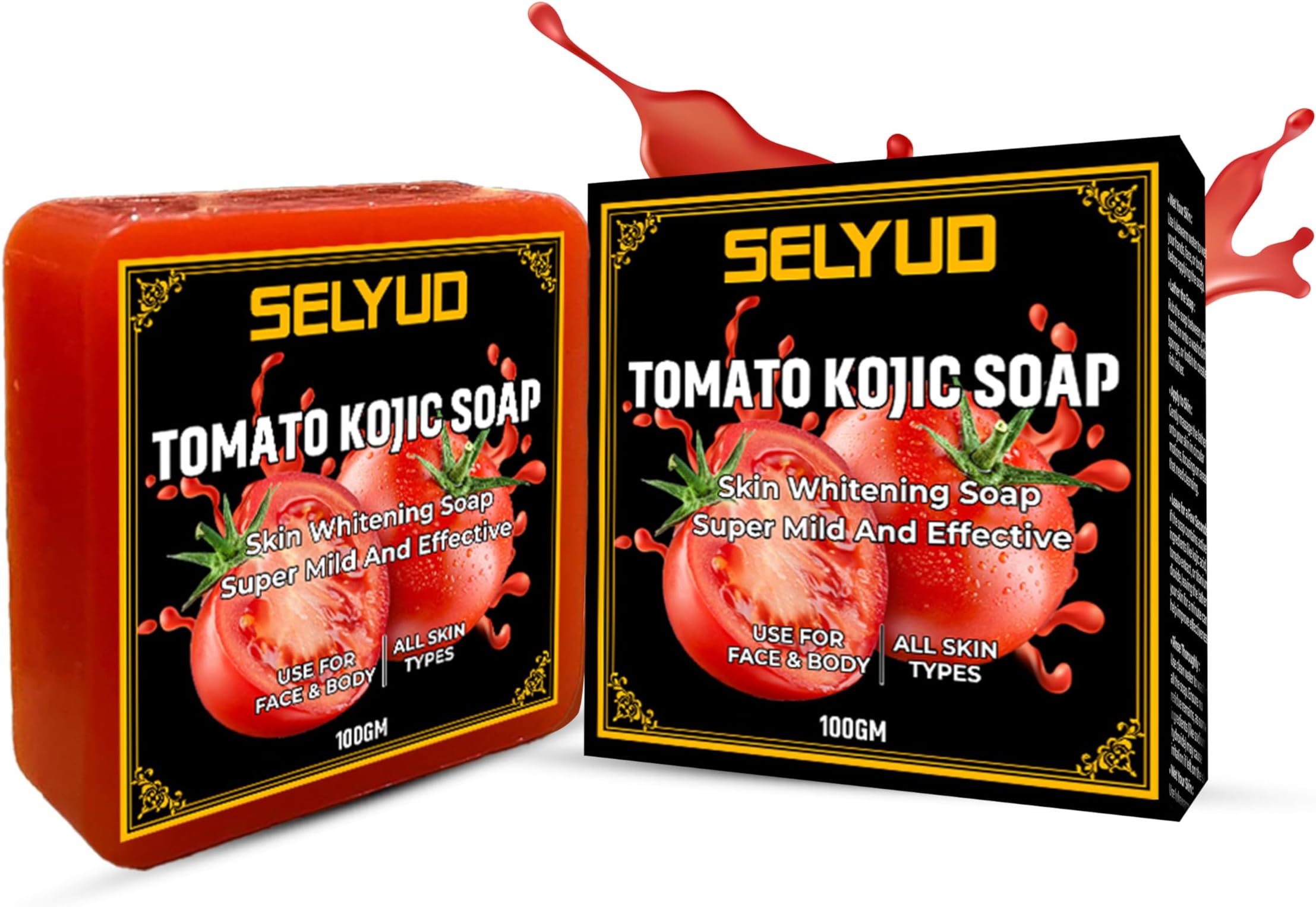 Tomato Kojic Soap | Tomato Extract Magic Sabun |Super Mild,Effective Experience | Handmade Soaps For Glowing Men & Women |Paraben Free | All Skin Types (100 GM)
