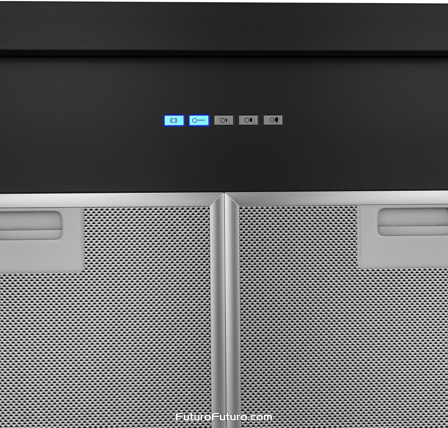 Futuro Futuro Wall-Mount Range Hood 48" 940-CFM | Counter Black | Contemporary Painted Steel Vent Hood | Modern Italian Exhaust Hood | LED, Ultra-Quiet with Blower