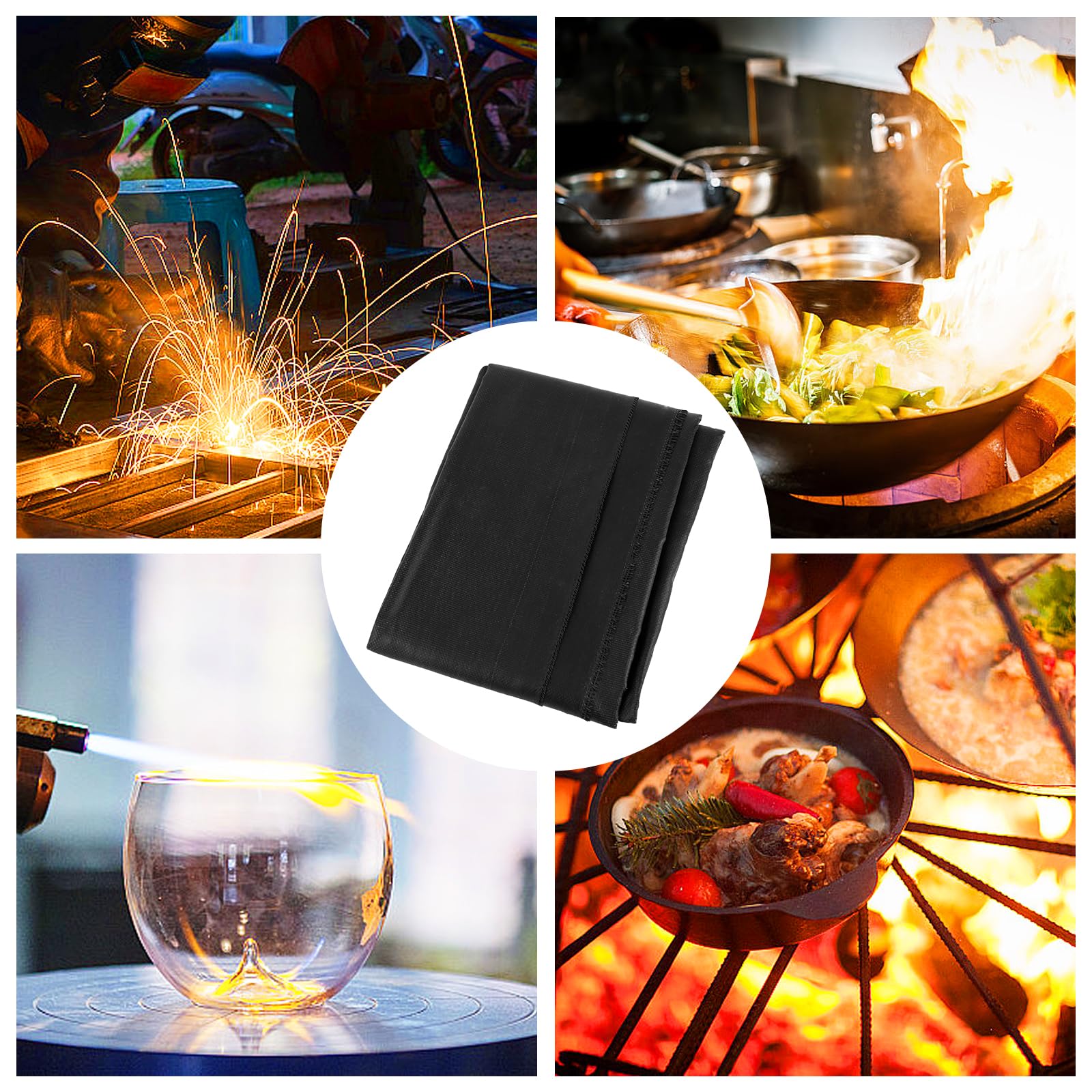 Tapis De Protection Thermique En Feutre De Carbone 100x100cm - Résistant Au Feu Jusqu'à 982°C - Pour Barbecue, Soudage, Atelier