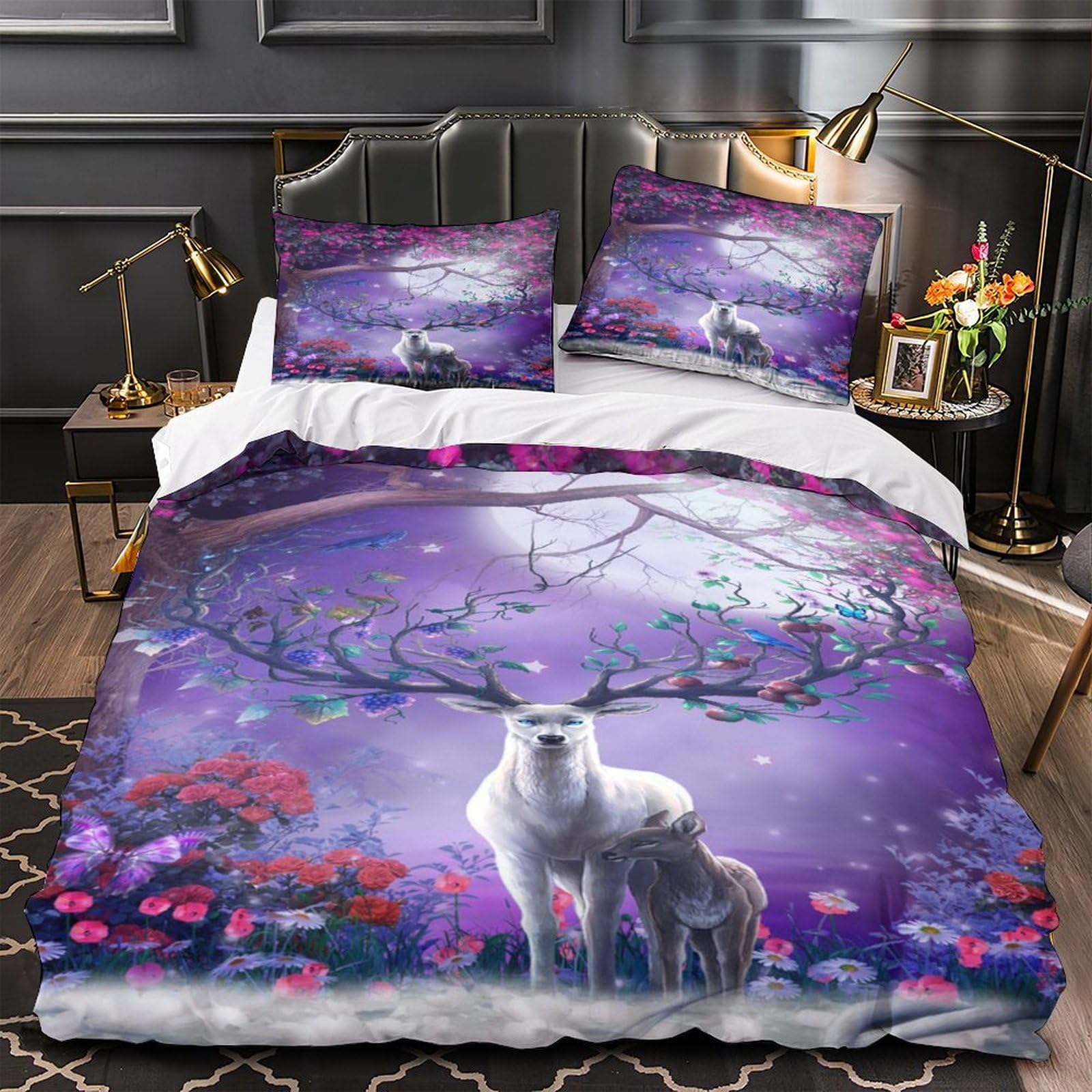 Linge de lit cerf fantastique pour chambre single cosy