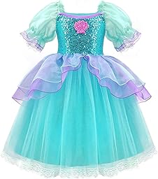 [Axaxa] プリンセス ドレス キッズ (プリンセスエプロン+魔法のステッキ+ティアラ)3点セット キッズコスチューム ワンピース イベント 演出 仮装 衣装 変装 舞台服 クリスマス ハロウィン 誕生日 プレゼント