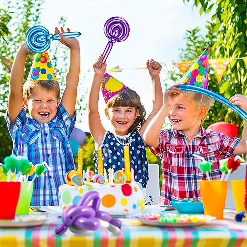 Miniatura 6 de 50 globos de látex de 260 globos de látex largos para decoración de Navidad, cumpleaños, boda, fiesta, guirnalda (rojo, morado, azul, verde,