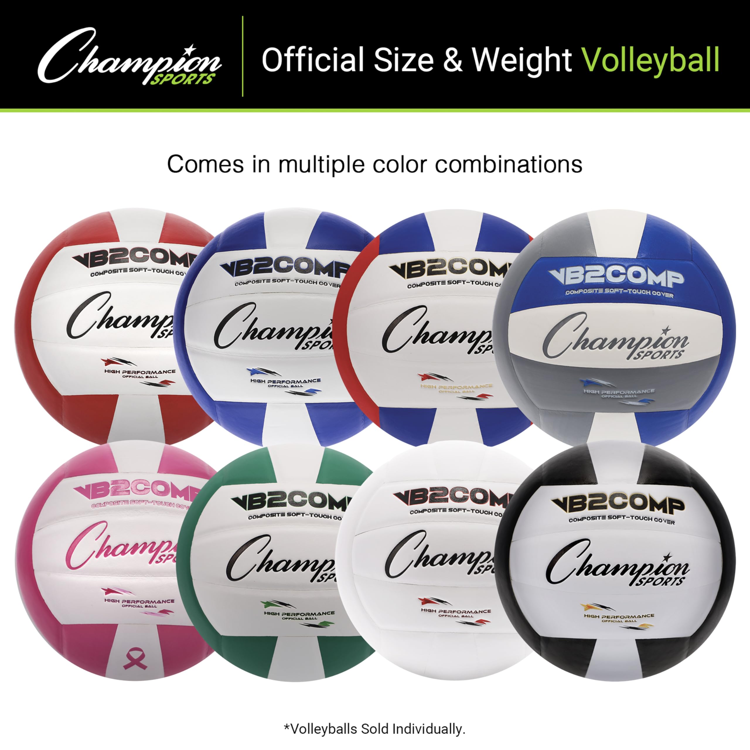 CHAMPION SPORTS VB - Juego de Voleibol de Cuero sintético Compuesto Oficial