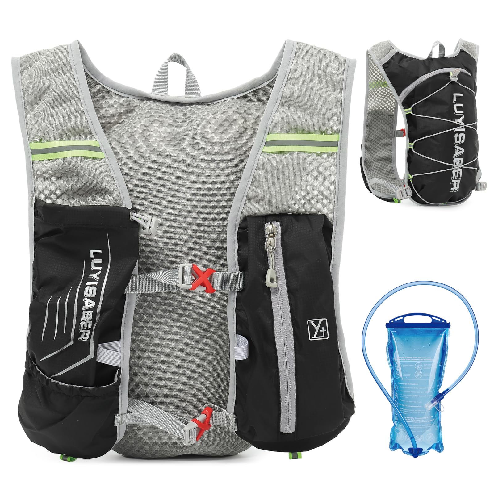 TRIWONDER Sac à Dos 5L Gilet Hydratation Trail Running Léger pour Randonnée Course à Pied Marathon Vélo Homme Femme