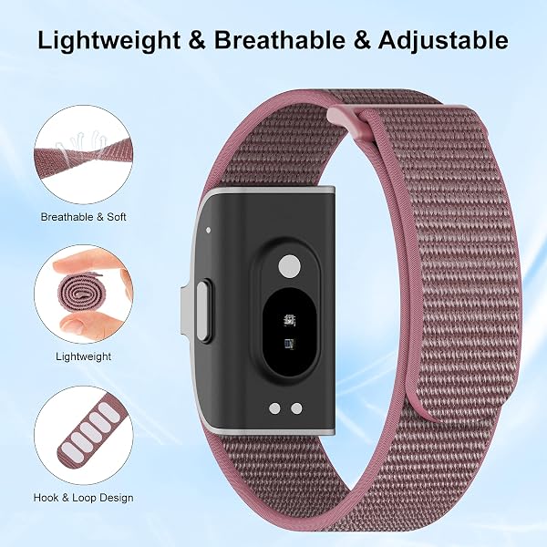 ZOOROO 3-Pack Nylon Loop Sport Replacement Bands Compatible with Hume Health Band, Soft Breathable Adjustable Wrist Band for Hume Band Replacement Strap Wristband for Fitness Tracker Women Men - 2