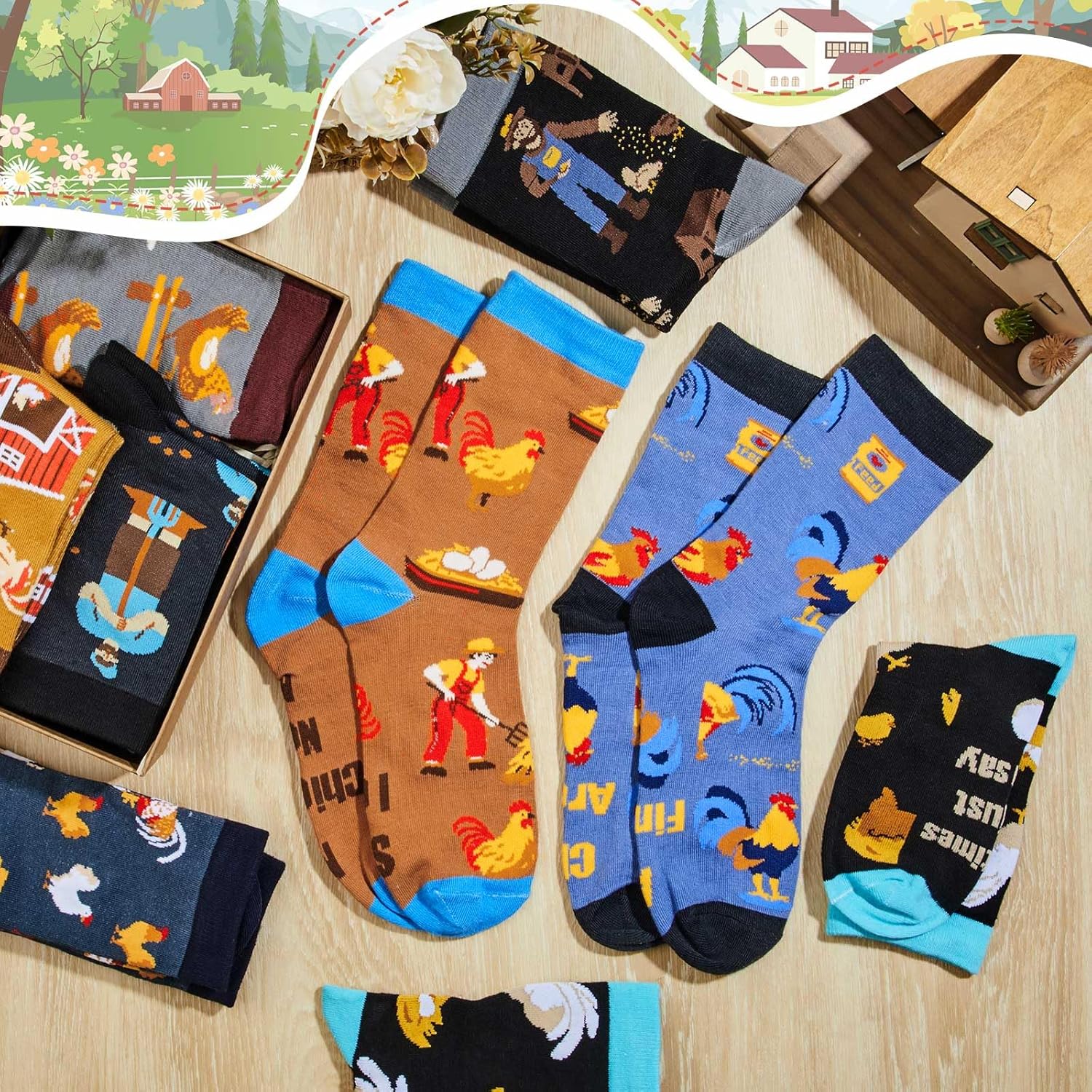 Haysandy 8 Pairs Men Funny Crew Socks Christmas Gifts Athletic Socks for Men Christmas Birthday Holiday Stocking Stuffer - Image 3