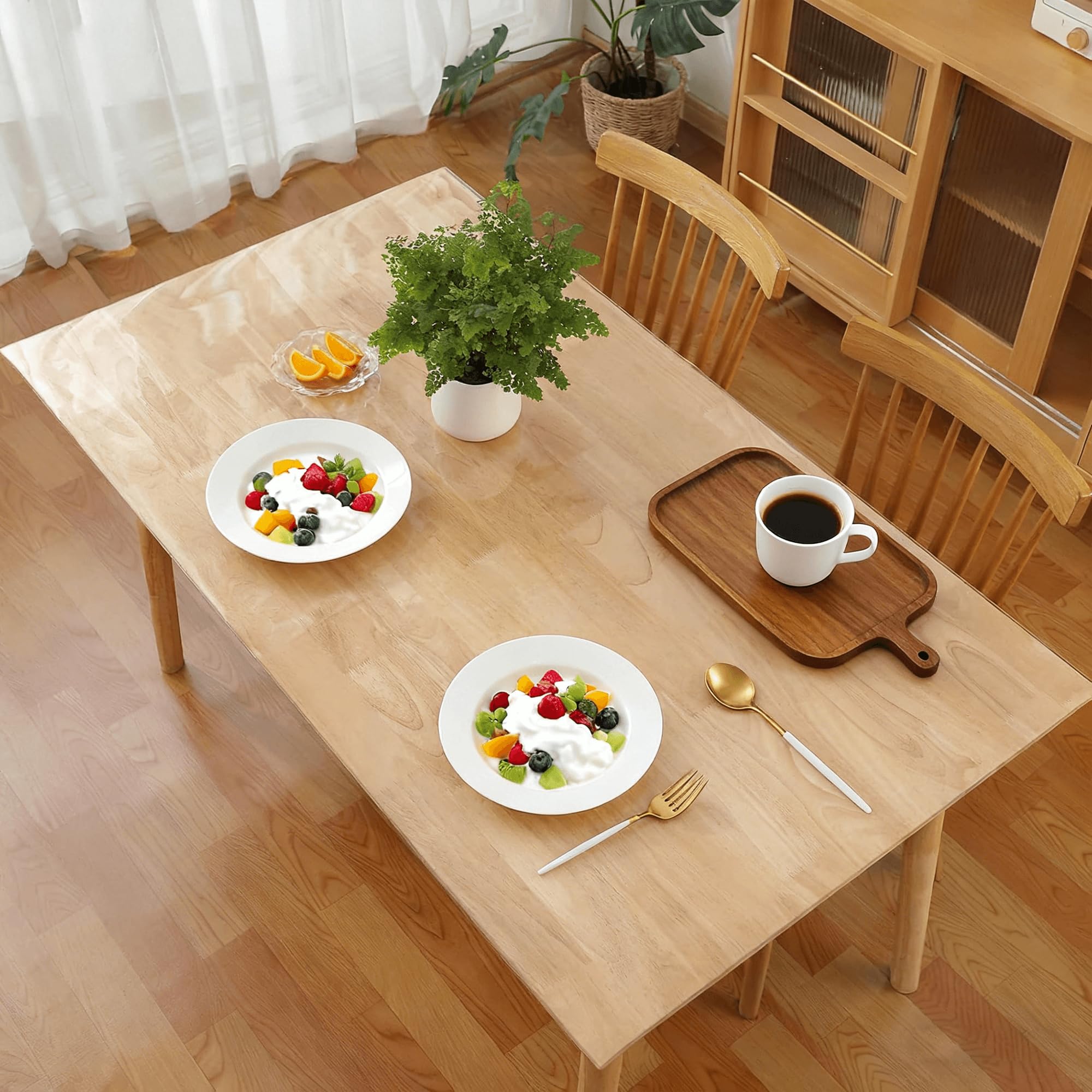 Nappe en PVC transparent 75 x 155 cm coupe sur mesure pour table et établi