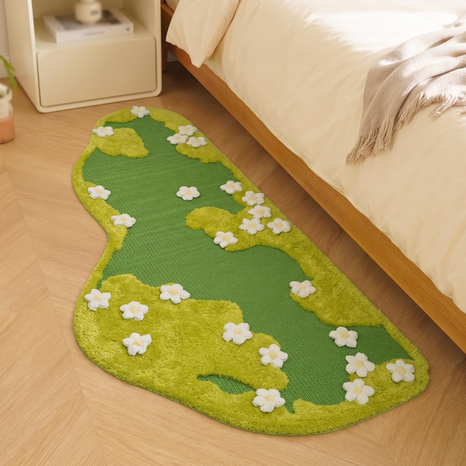 rockible Katzenkratzmatte aus Sisal Kratzfest kratzmatte mit Blumen strapazierfähig kratzteppich für Katzenbesitzer, Garten-Stil, Blumenmuster, Bettvorleger, Standardgröße, 120 cm X 58 cm
