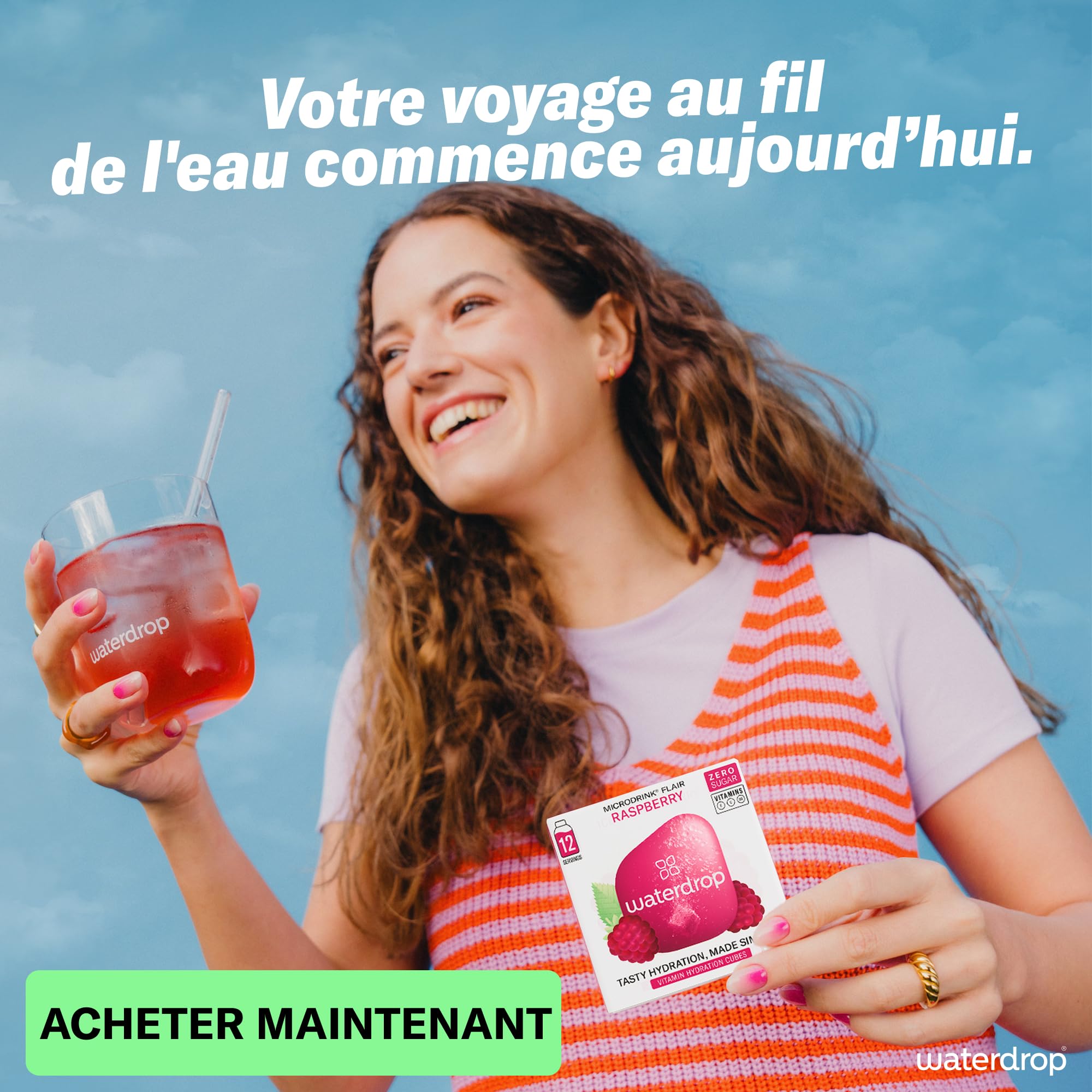 waterdrop® Coffret Microdrink | 48 waterdrop boisson en cube effervescente en 4 saveurs | Extraits naturels de fruits et de plantes | Avec vitamines | Boisson sans sucre | Eau aromatisée en pastille