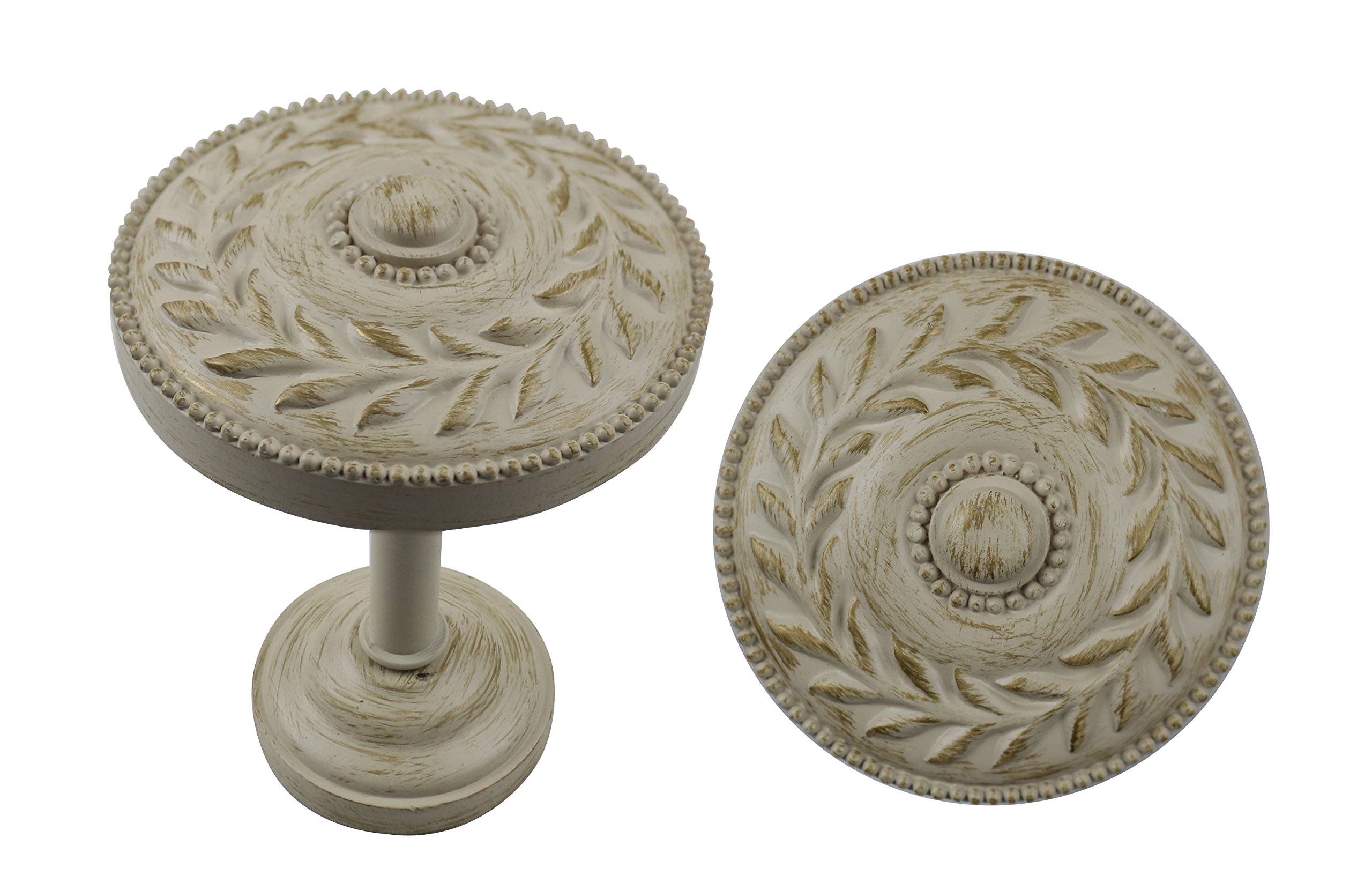 Urbanest Set of 2 Hera Medallion Drapery Holdback, Gilded French White
