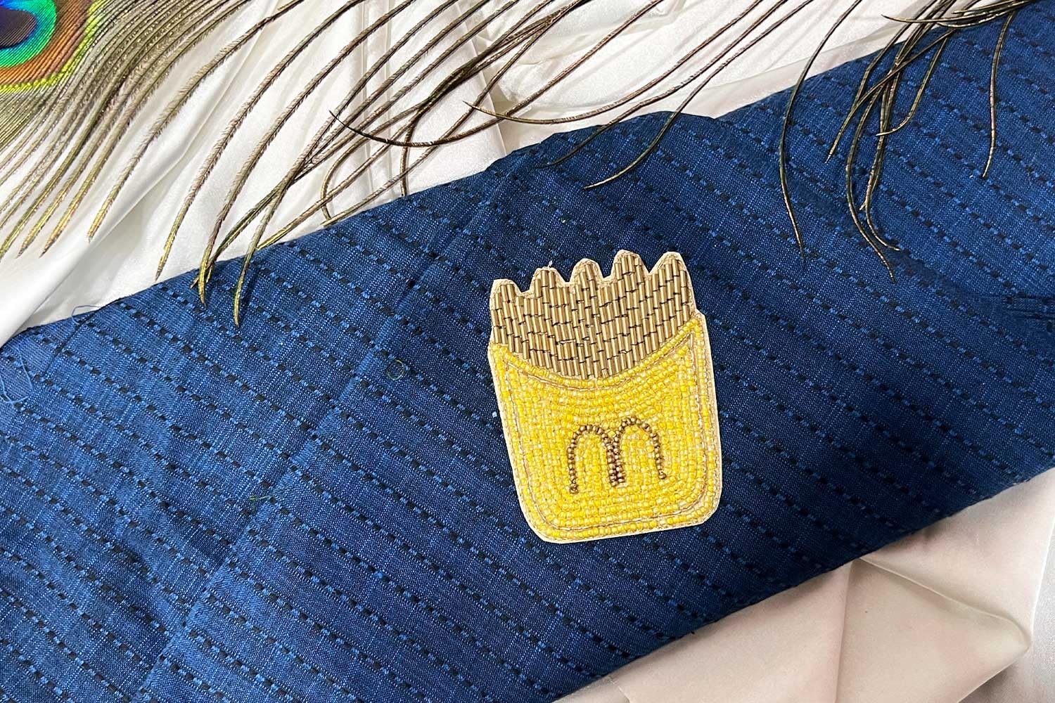 Mohan Shoppe McDonalds Patch Beads Work Kiddish Patch for Kids Shirts Jackets Jeans caps Apparel Fashion Shoes Package of 1 Piece (Yellow)-image-13