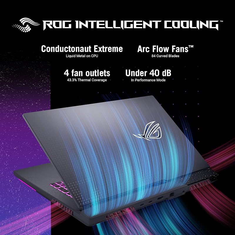 ASUS ROG Strix G17 (2023) Gaming Laptop, 17.3â€ QHD 240Hz, GeForce RTX 4070, AMD Ryzen 9 7945HX, 16GB DDR5, 1TB PCIe SSD, Wi-Fi 6E, Windows 11, G713PI-DS94 Eclipse Gray image 4