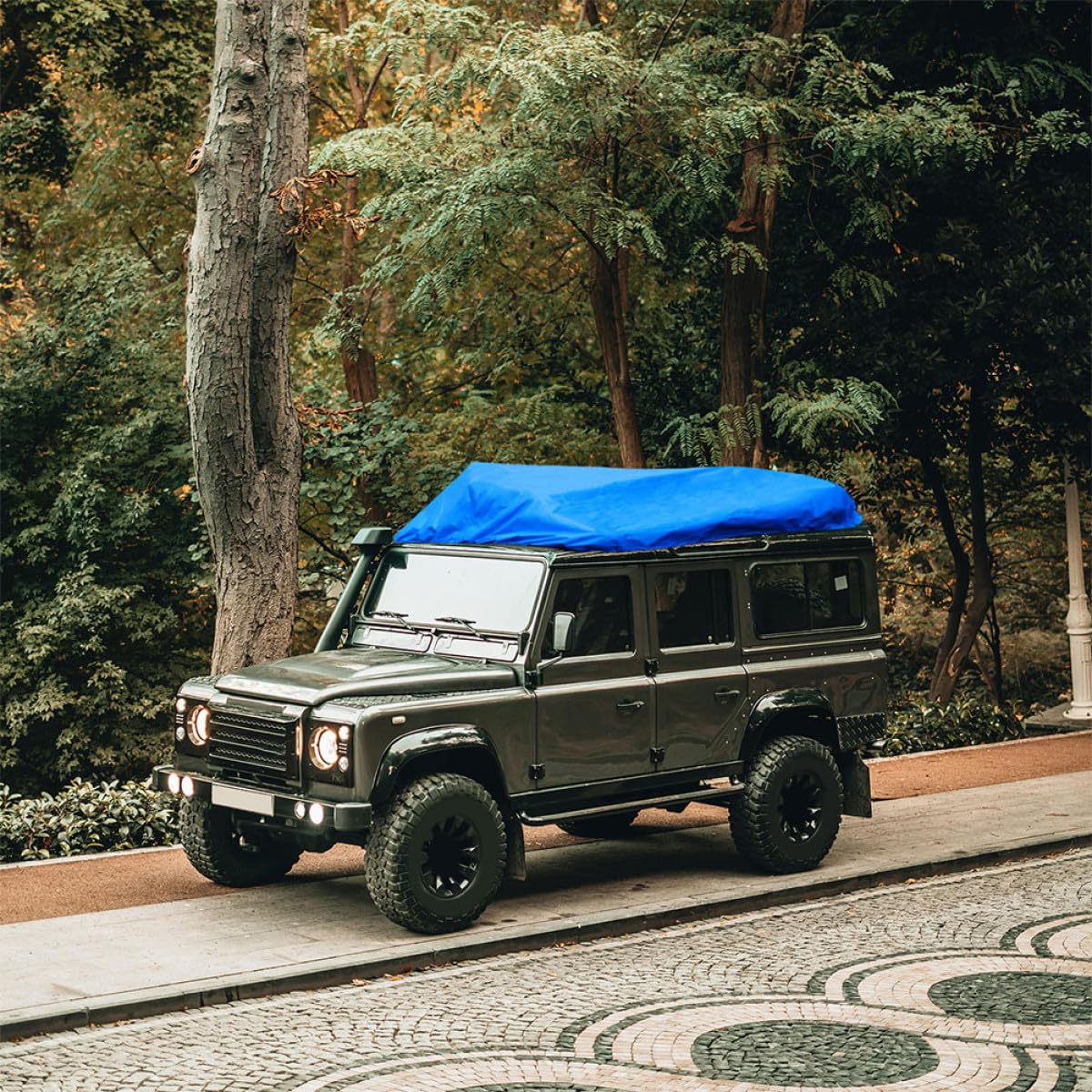 BESPORTBLE Copertura Antipioggia per Portapacchi da Tetto SUV, Telo per Cestello Portaoggetti Auto, Protezione Carico Bagagli Resistente per Viaggi all’Aperto, Dimensioni 170X145 CM,