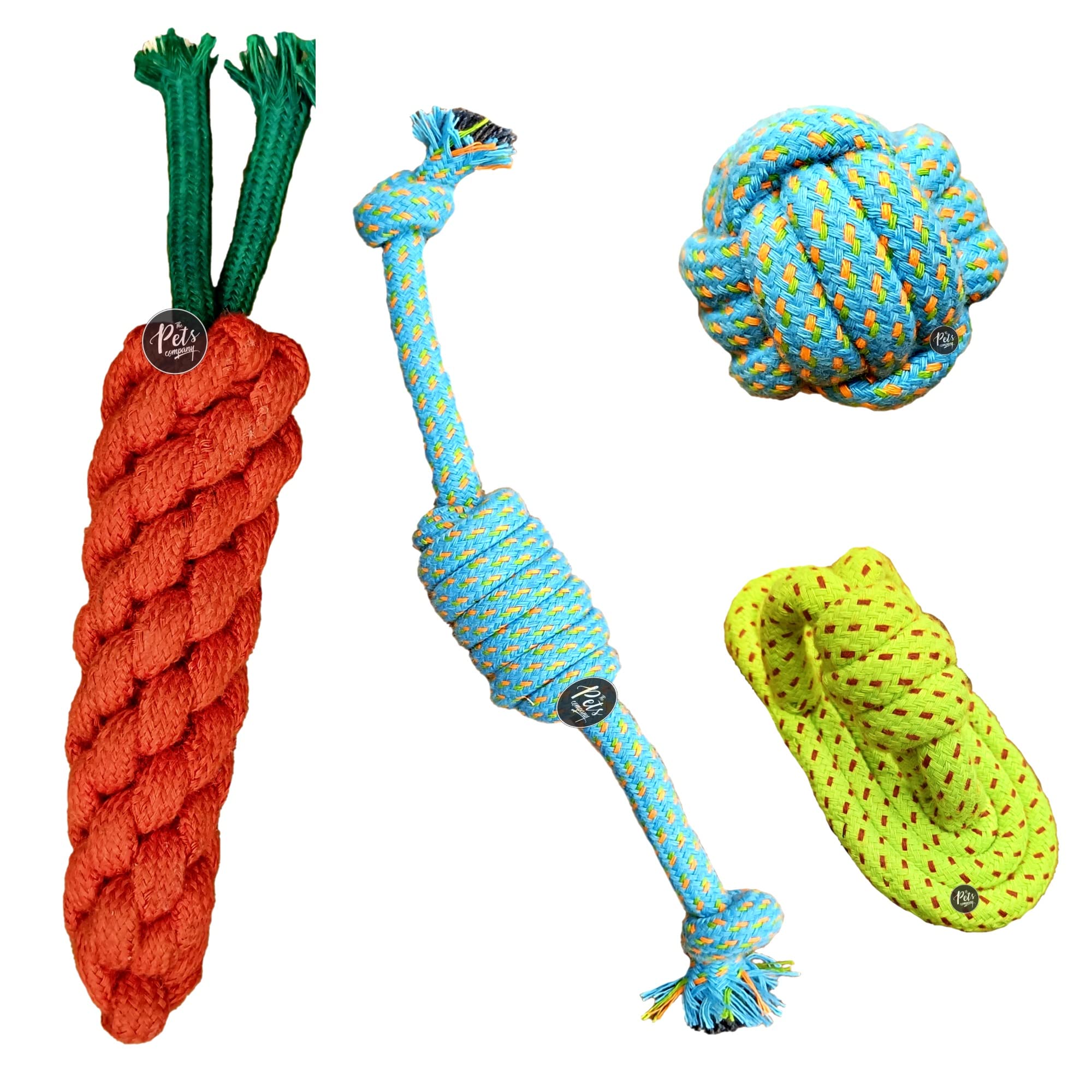 The Pets Company Dog Chew Toys for Puppy Teething & Training (Chew Slipper + Ball + Carrot + Single Knot), Dog Rope Toy Combo of 4 for Small Dogs & Puppies (B0BQGNQXPB) Amazon Price History, Amazon Price Tracker