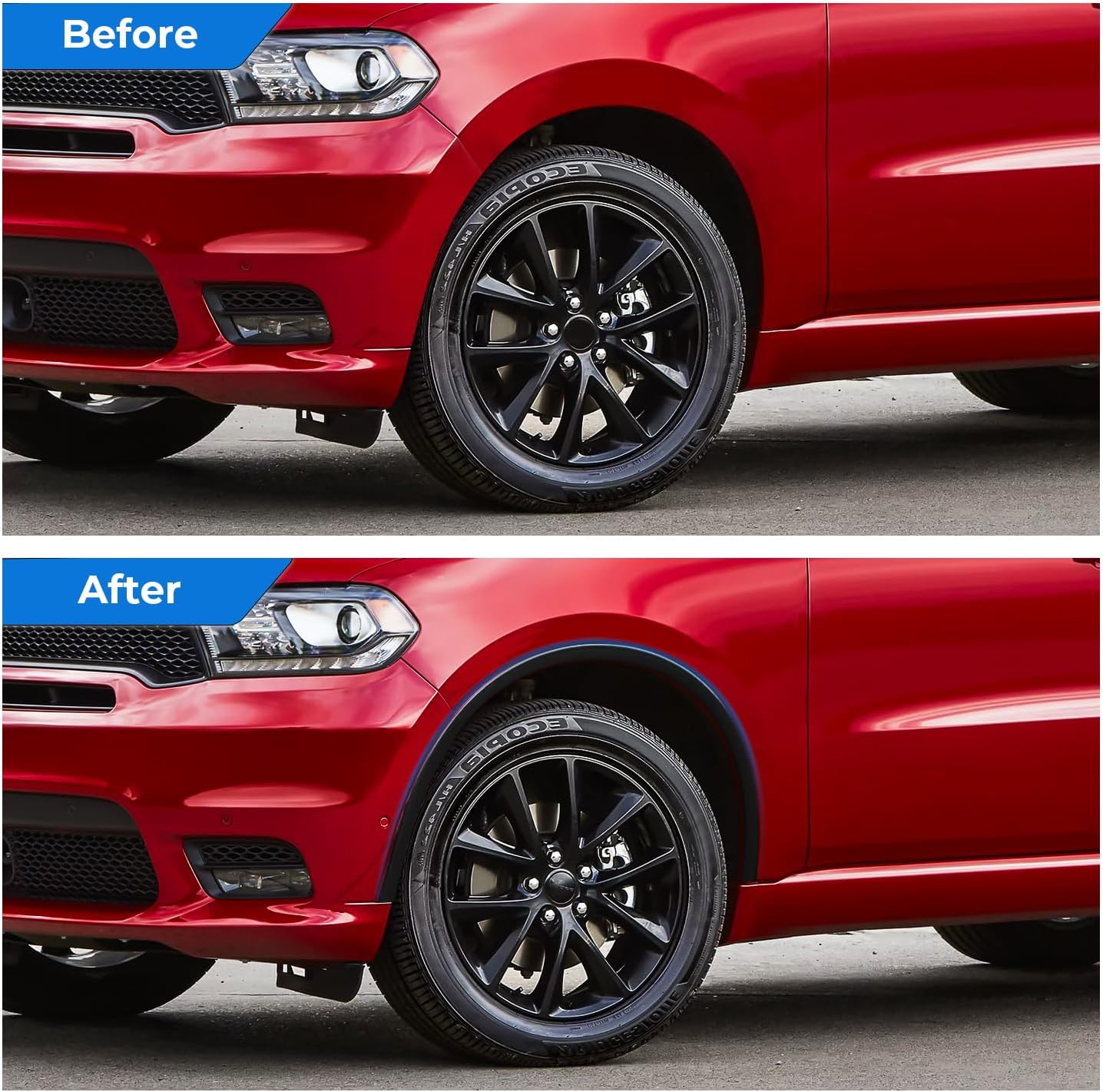 KARPAL Front Wheel Arch Fender Trim Molding Compatible with 2011-2020 Dodge Durango, Driver and Passenger Side, Replacement CH1290112 CH1291112