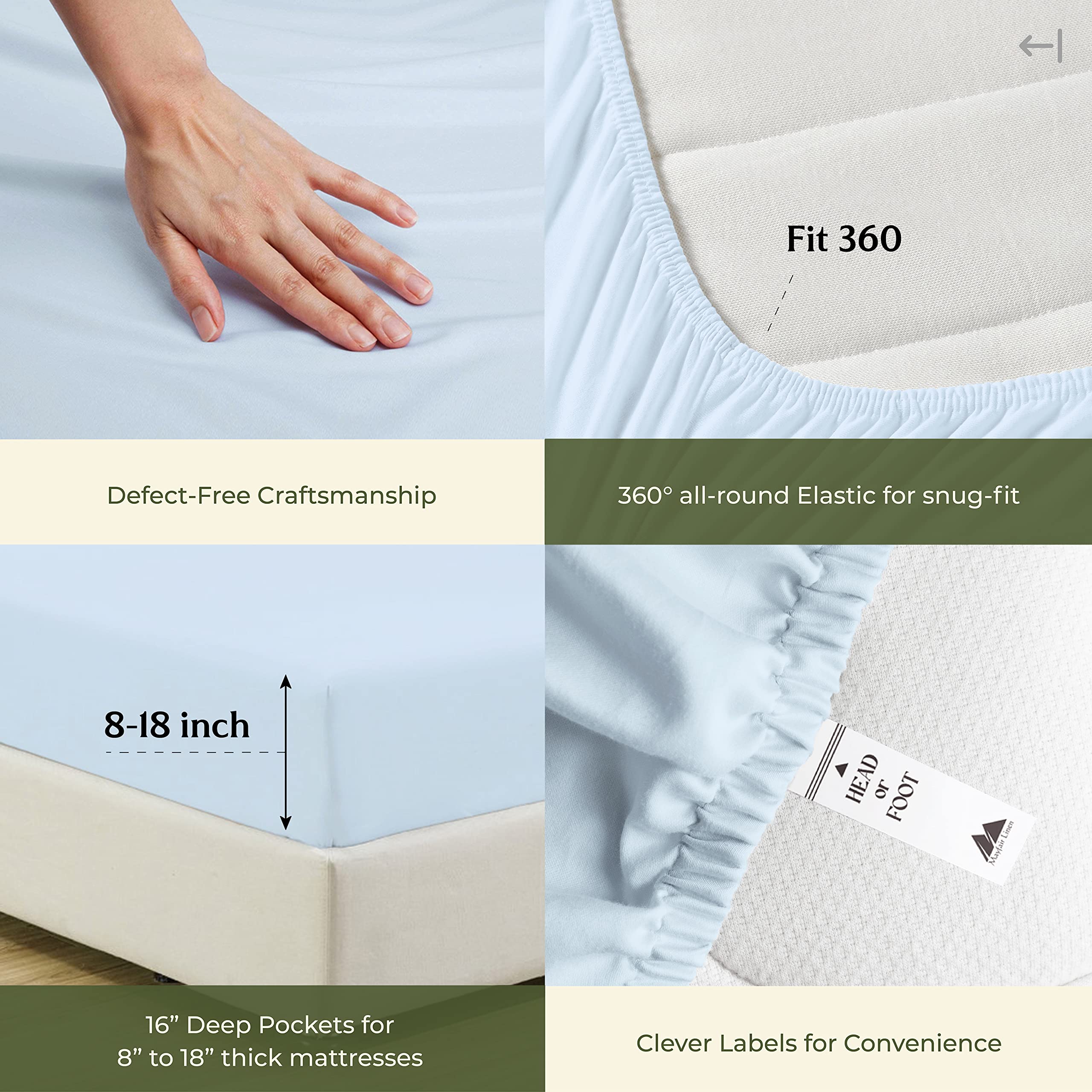 Mayfair Linen 100% Cotton Queen Fitted Sheet Only - 600 Thread Count Cotton Fitted Sheet Queen, Luxuriously Soft, Durable, Cooling 16" Deep Pocket Sateen Weave Bottom, Luxury Hotel Quality - Red